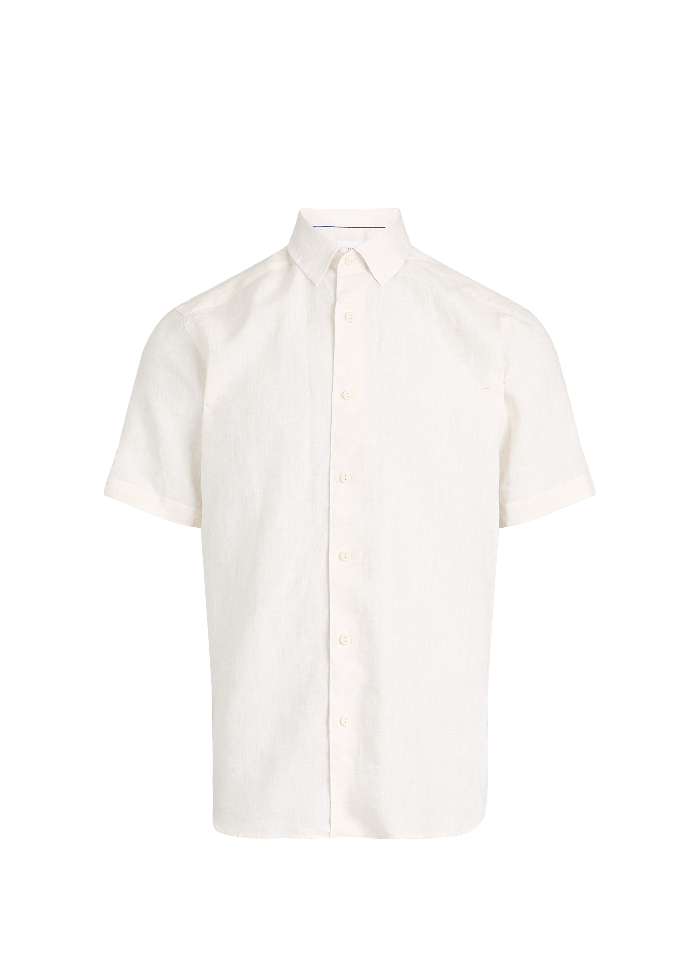 Straight shirt with short sleeves in linen ETON Beige
