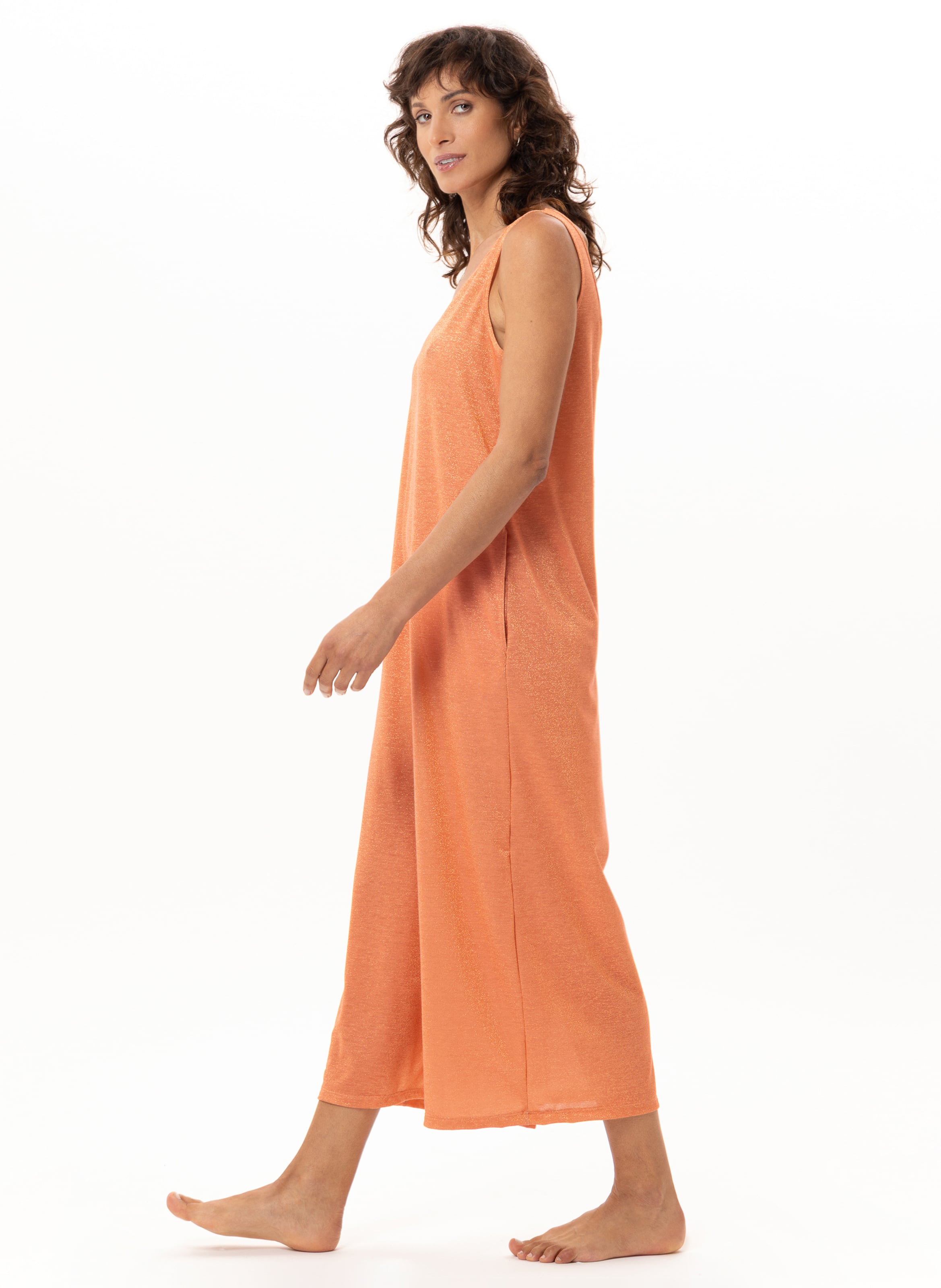 Combi pantalon en maille lurex coco 220 LE CHAT Orange