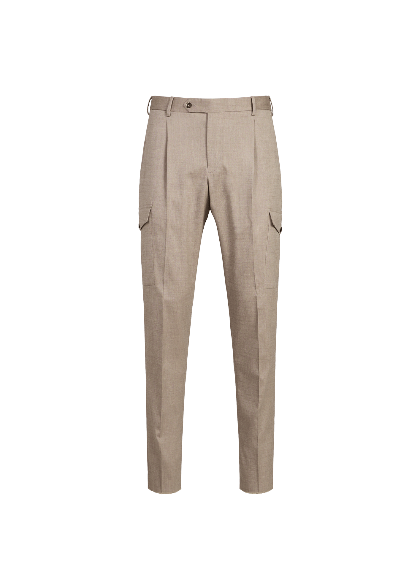 Pantalon en laine vierge et coton mélangés PT01 Beige