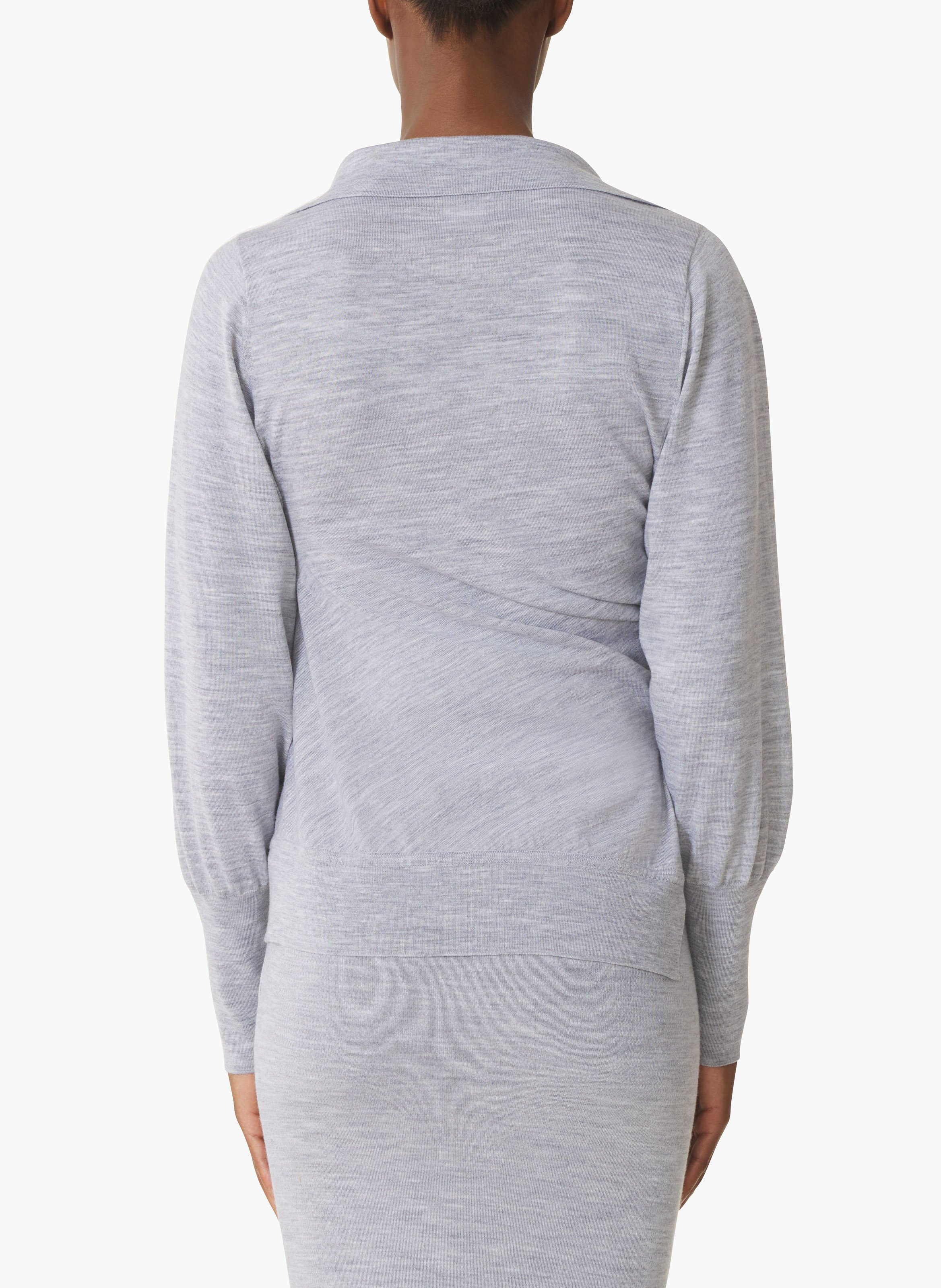 Cardigan drapé en laine LANVIN Noir