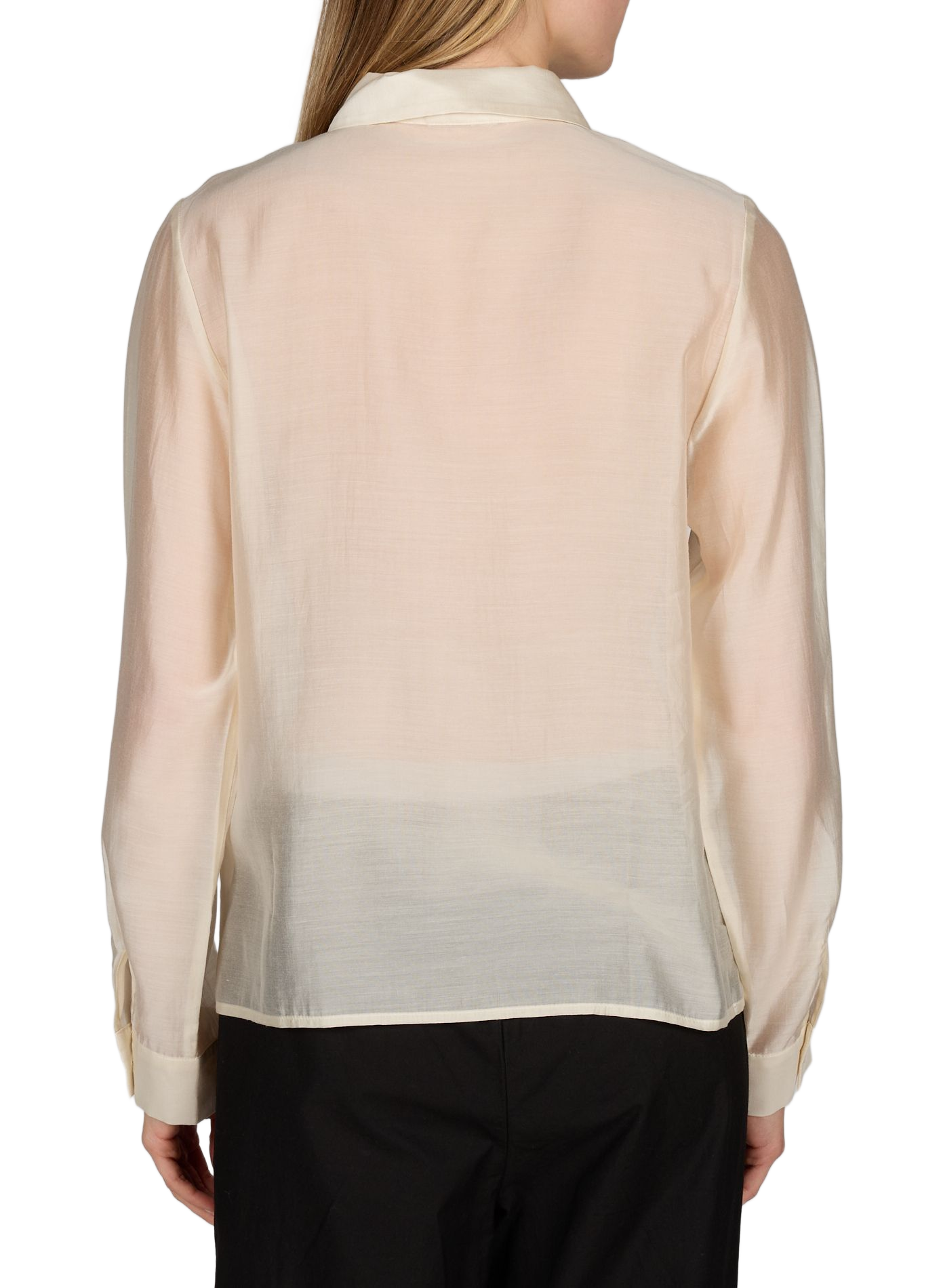 Chemise col classique semi transparente OBJECT Beige