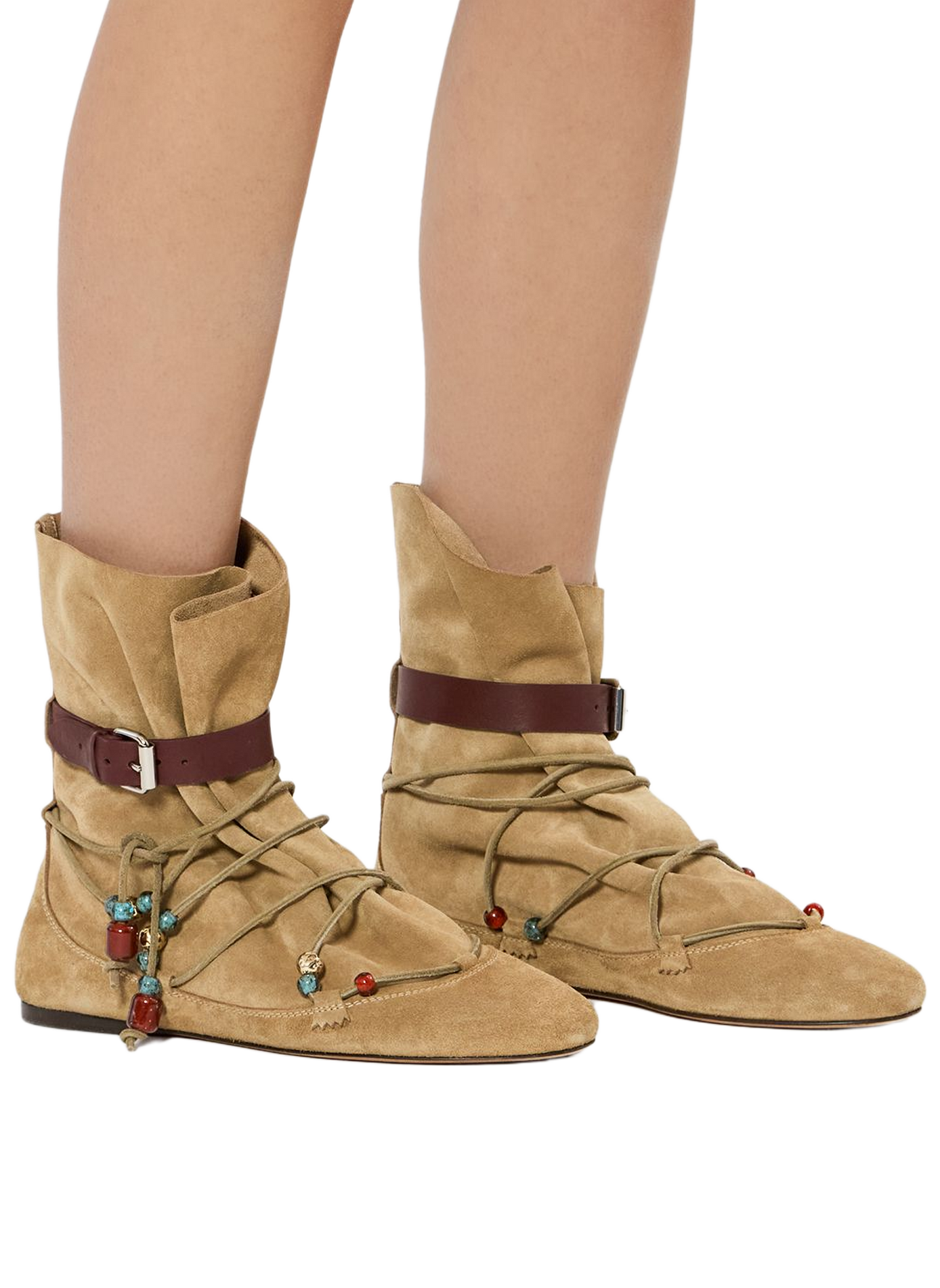 Draped suede calf boots ISABEL MARANT Brown