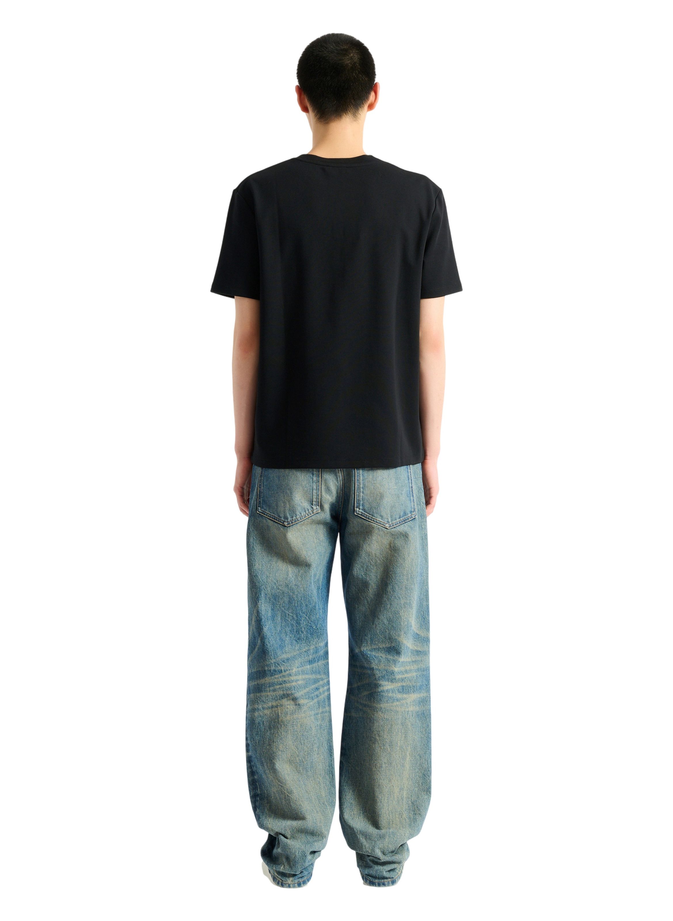 T-shirt avec logo brodé BALMAIN Noir
