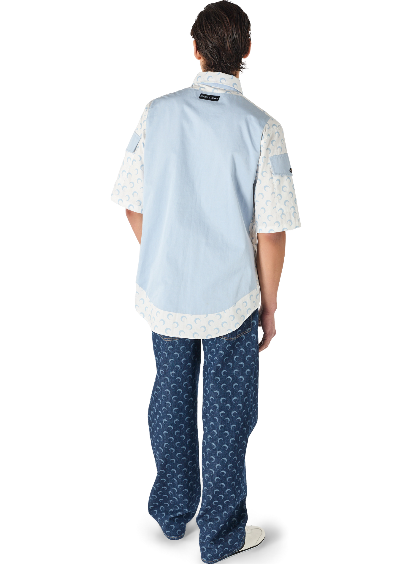 Jean droit en denim bleu nuit MARINE SERRE Bleu