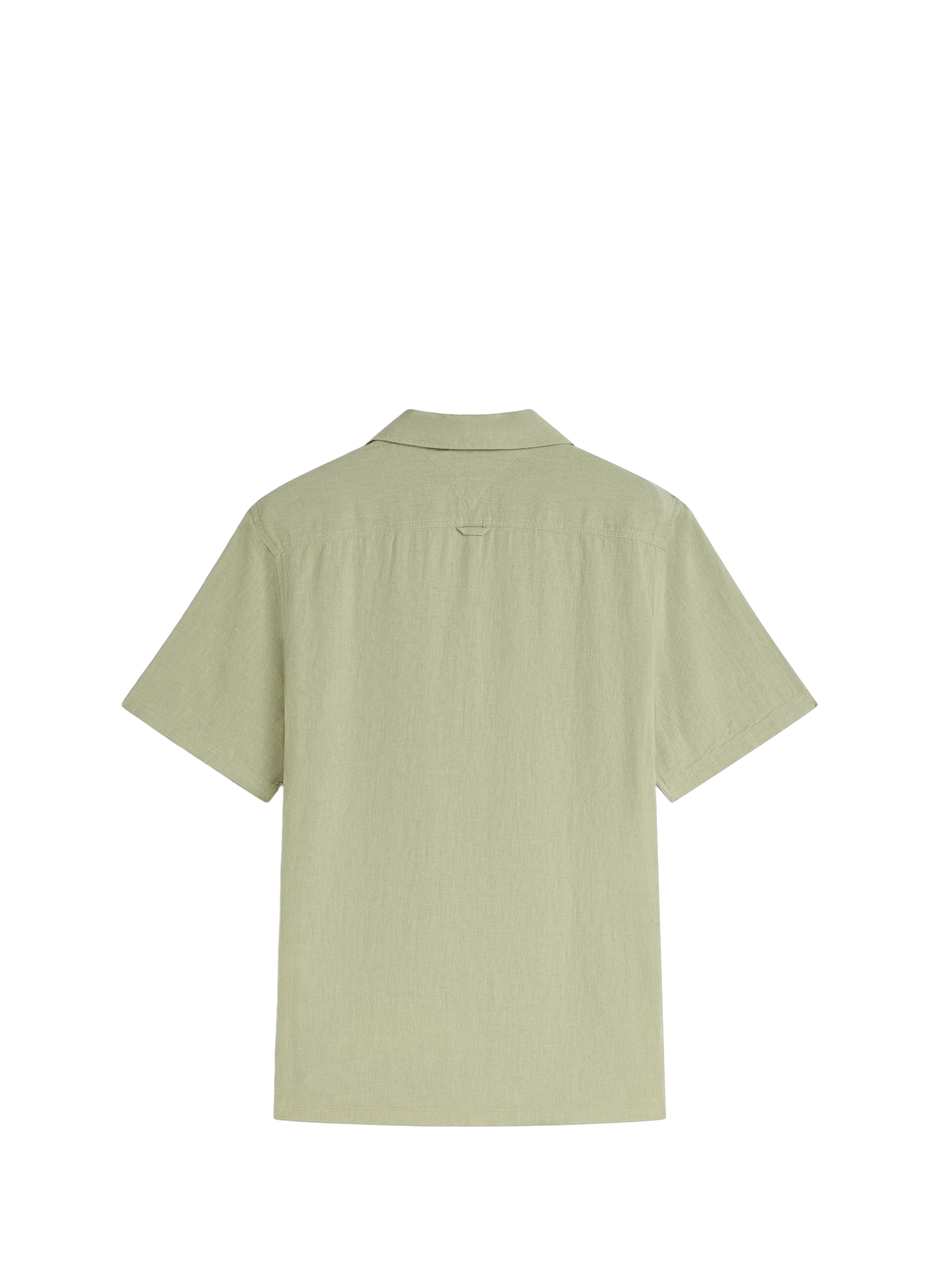 Short-sleeved linen and cotton polo TOMMY HILFIGER Green
