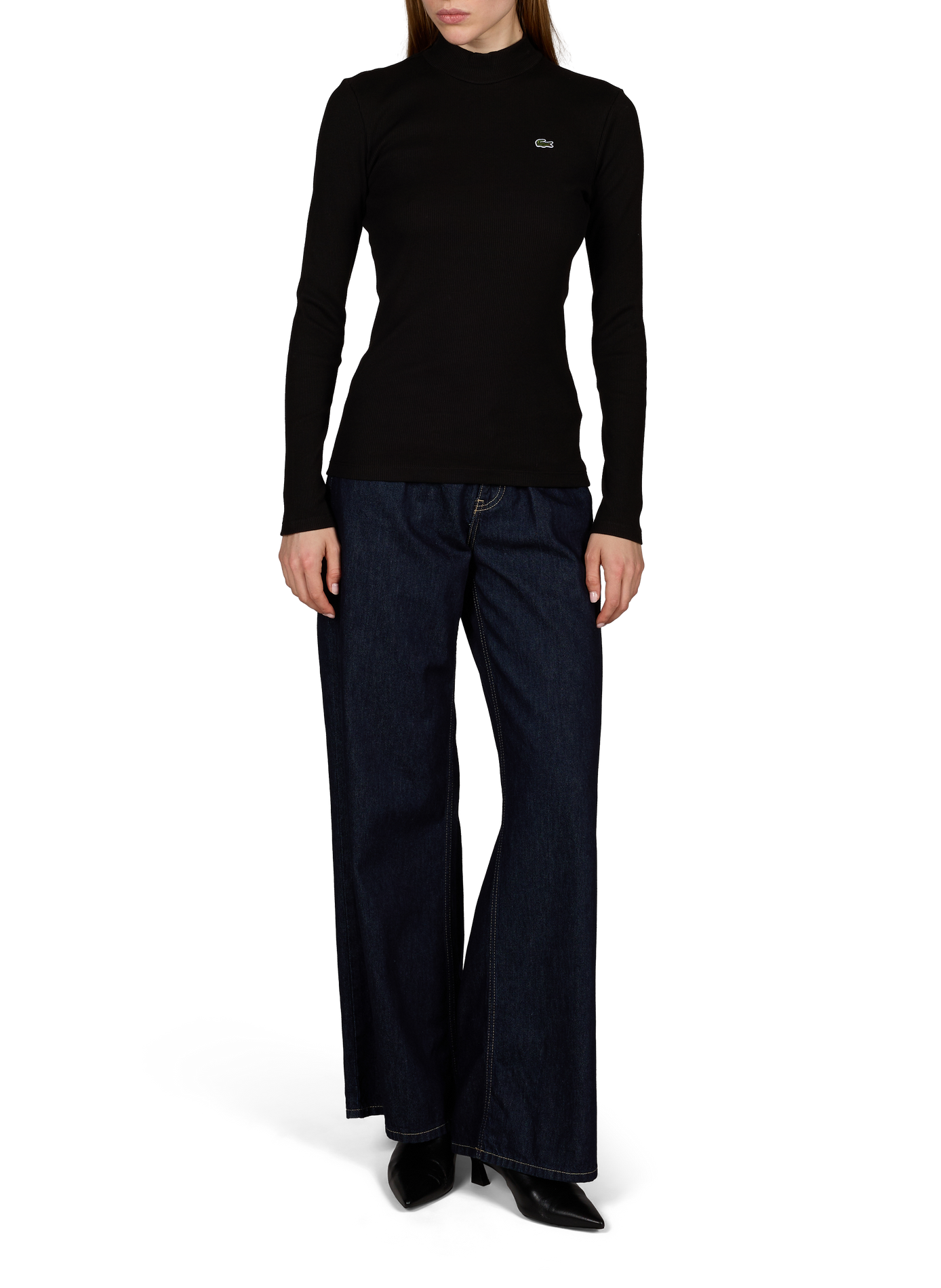 Pullover mit Stehkragen aus Baumwolle LACOSTE Schwarz
