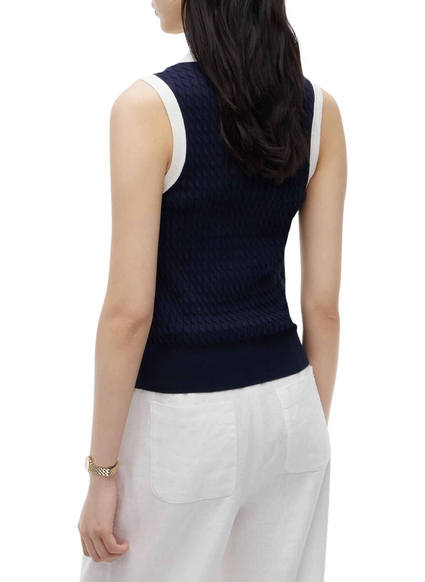 Sleeveless cotton knit polo TOMMY HILFIGER Blue
