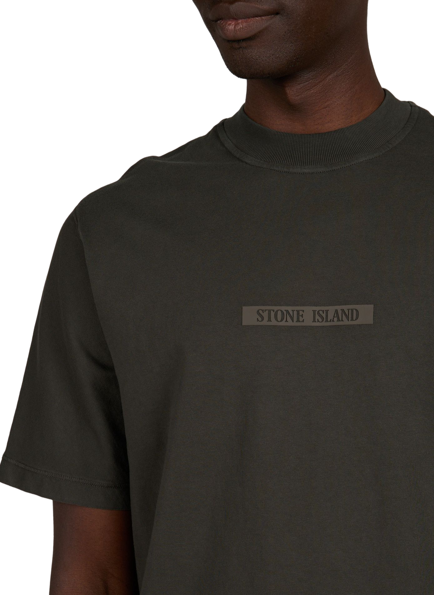 Rechte katoenen T-shirt STONE ISLAND Grijs
