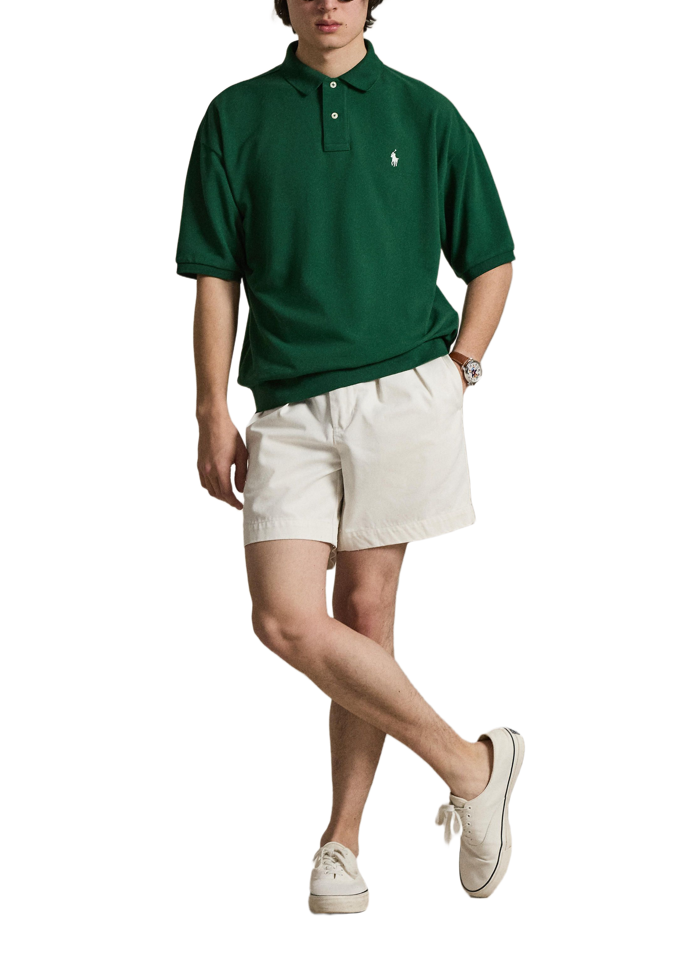 Short-sleeved cotton polo with logo POLO RALPH LAUREN Green