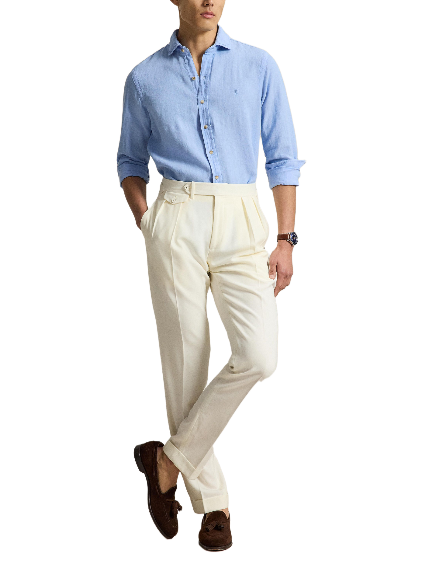 Straight linen shirt POLO RALPH LAUREN Blue