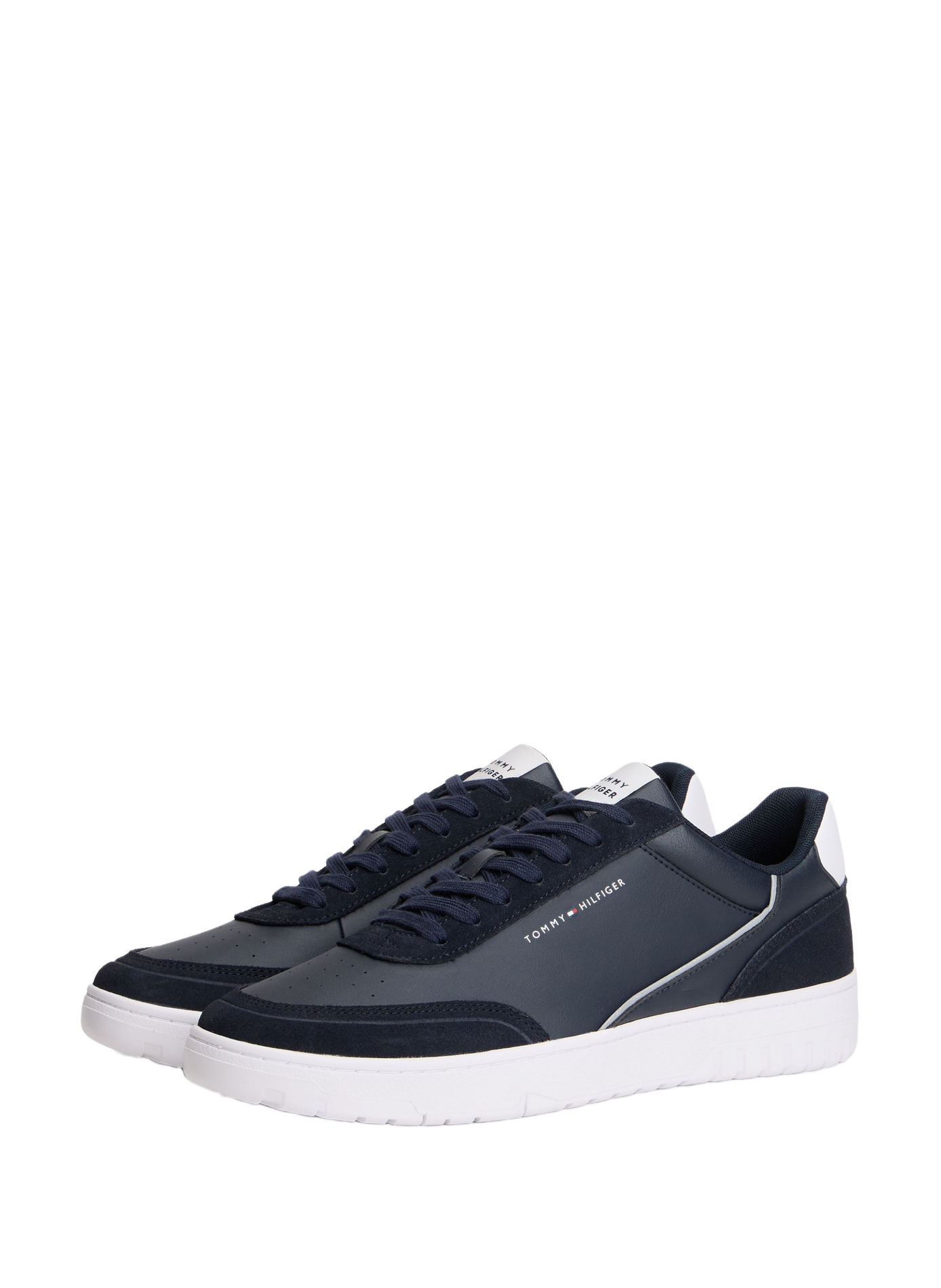 Leather bi-material sneakers TOMMY HILFIGER Blue