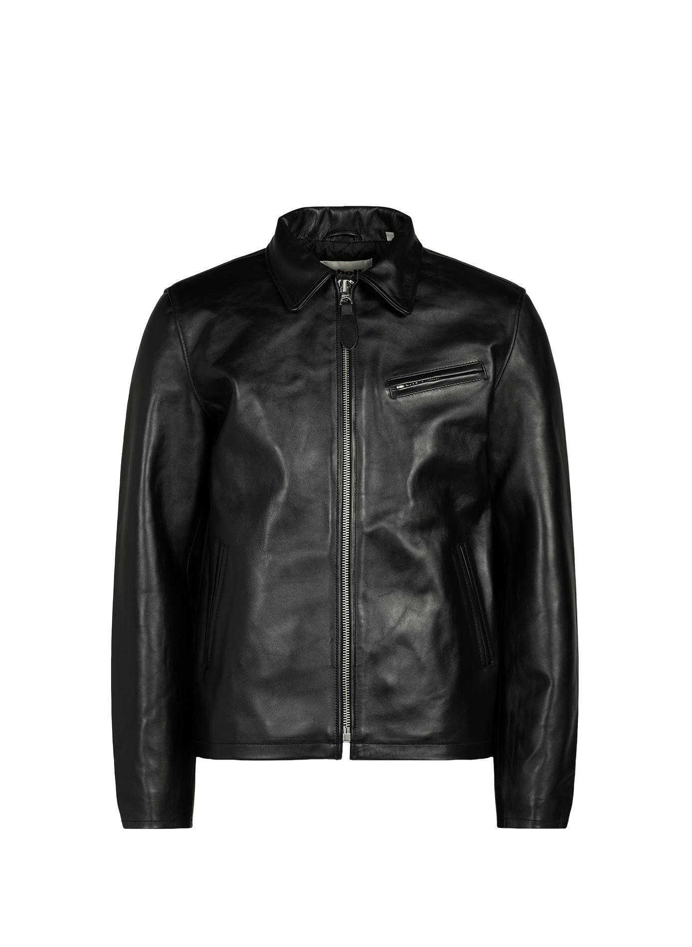 Straight leather jacket SCHOTT Black