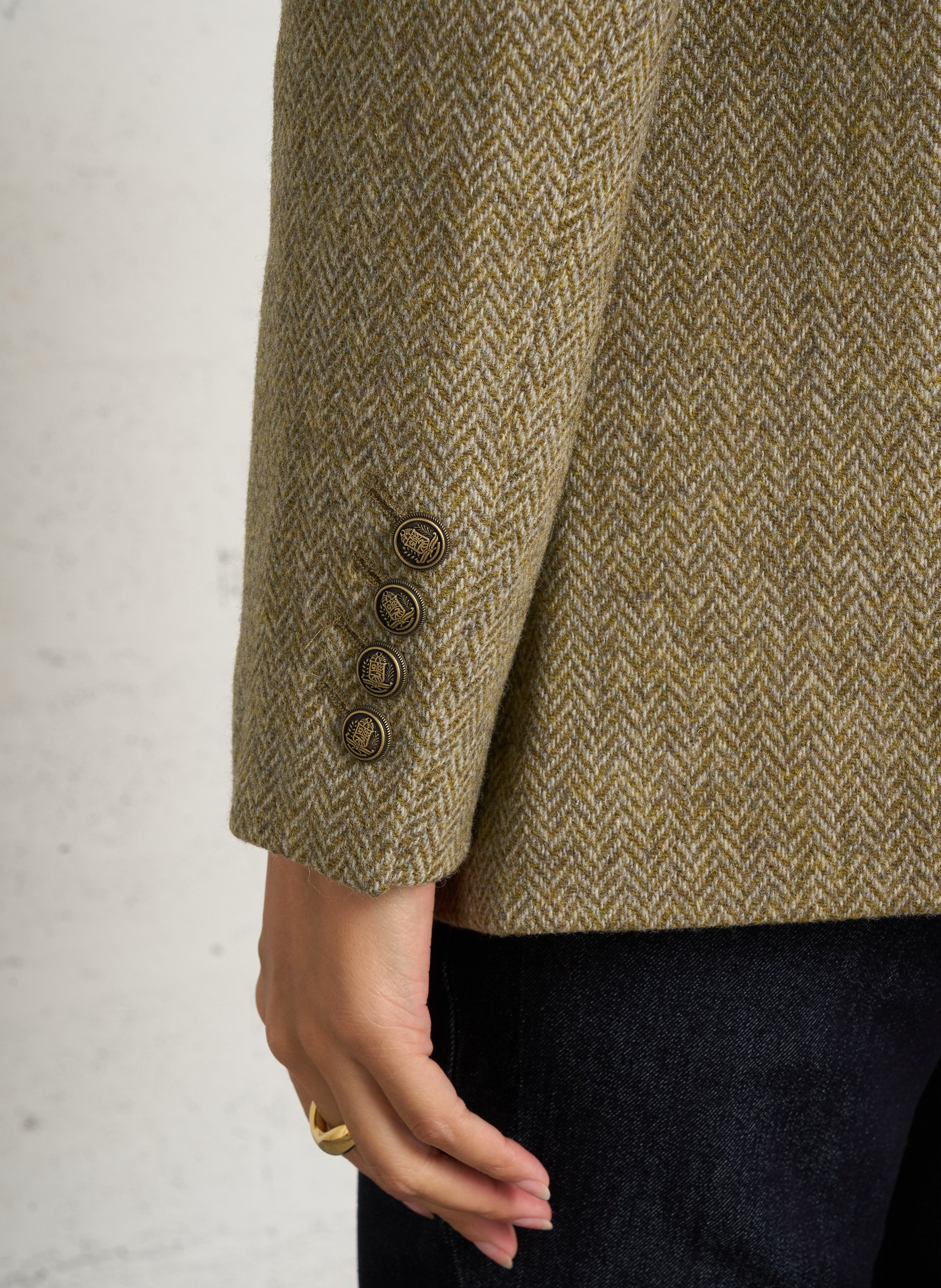 Veste blazer slim imprimé en laine courtney MAISON 123 Vert