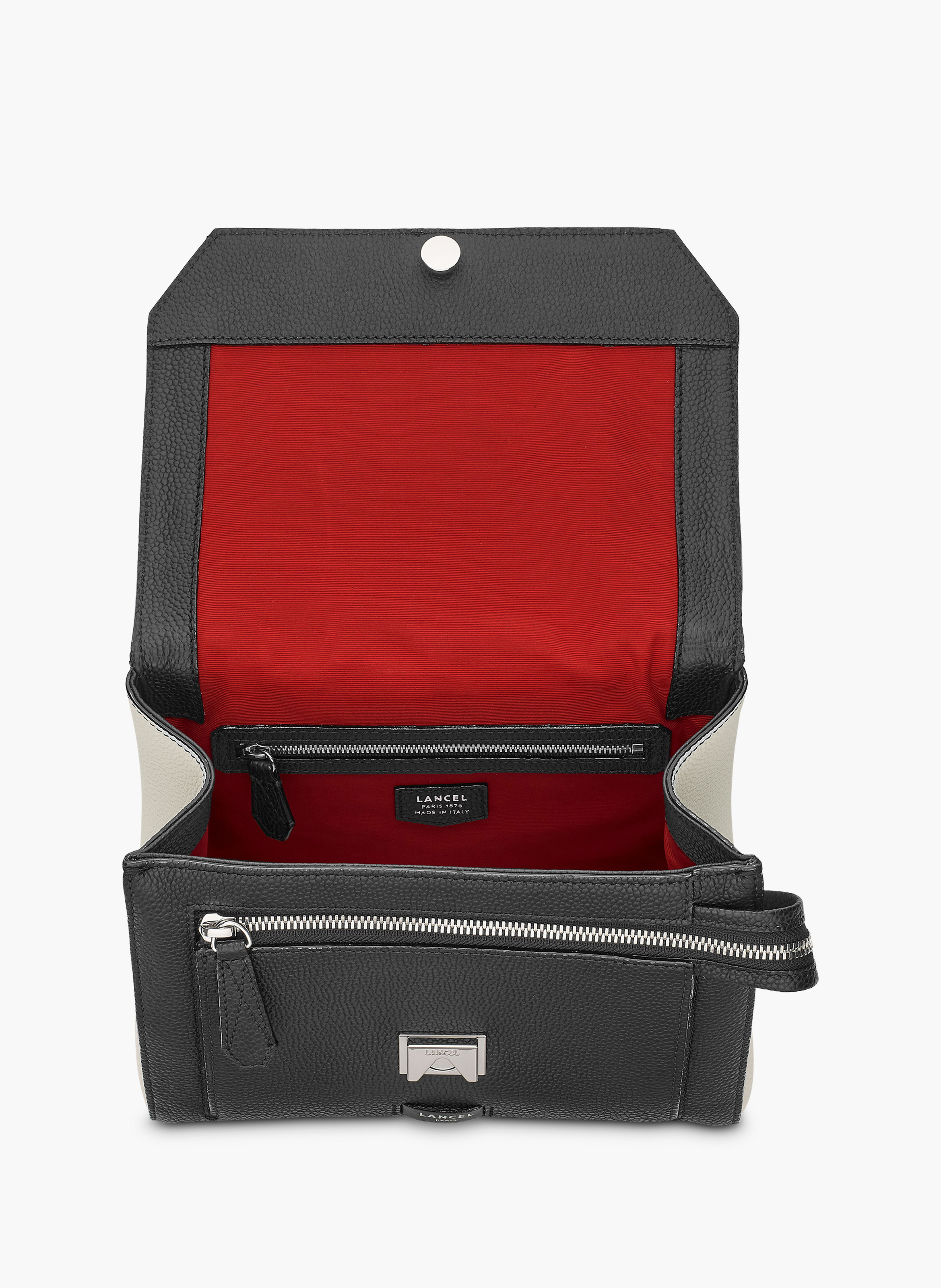 Sac rabat ninon de lancel en cuir de vachette graine & python LANCEL Noir