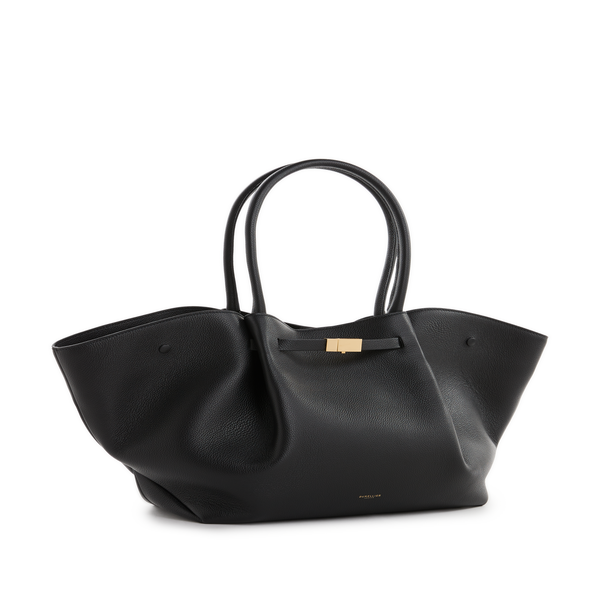 Shop Demellier London New York Grained Leather Handbag In Black