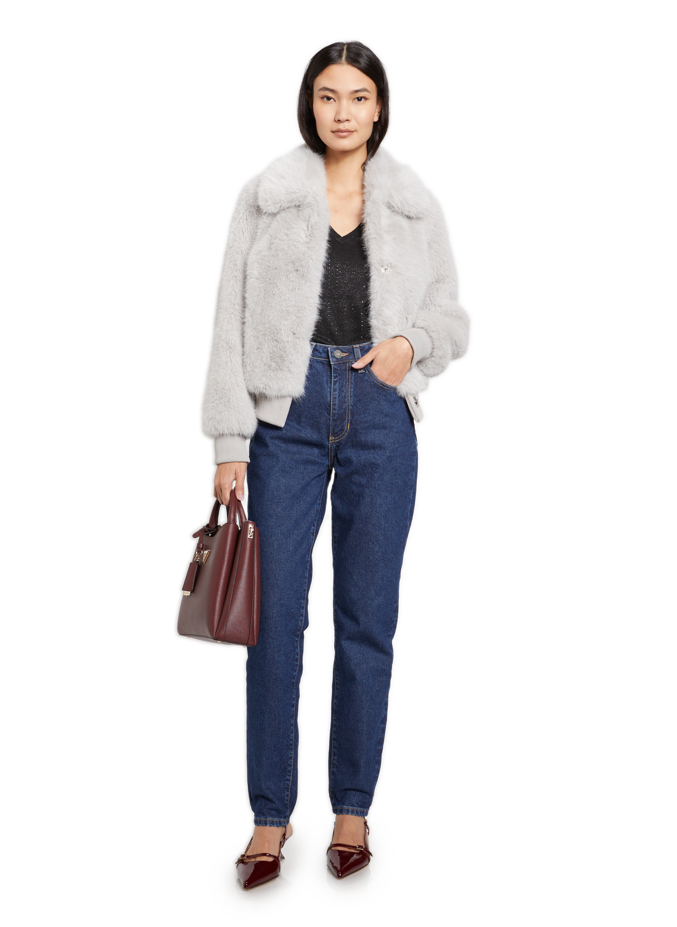 Jean mom en coton  GUESS Bleu