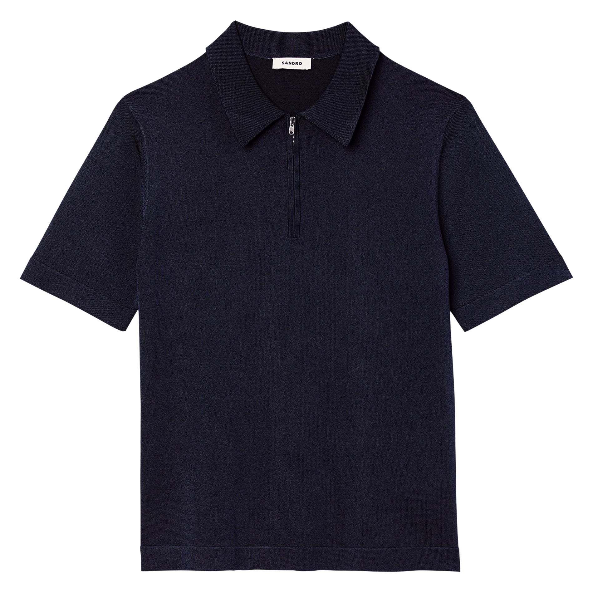 T-shirt manches courtes à col polo zippé SANDRO Bleu