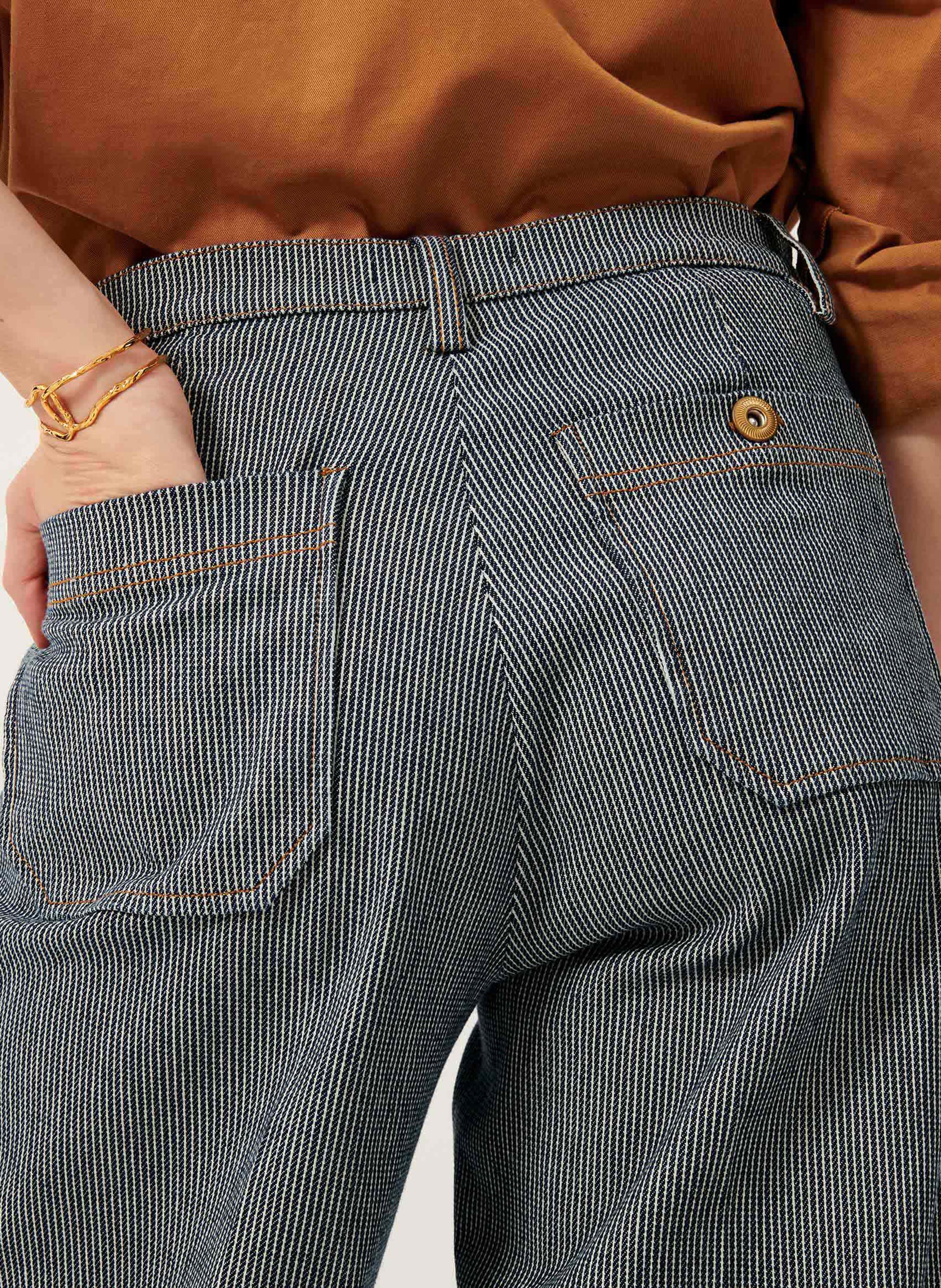 Pantalon droit en coton mélangé aldricks SESSUN Bleu