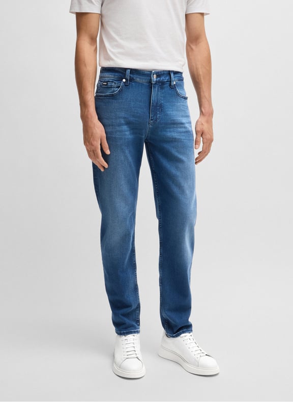 Jean regular-fit en coton mélangé Bleu by BOSS BOSS Jean regular-fit en coton mélangé Bleu