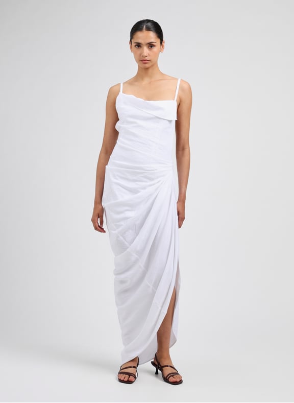 La robe Saudade en coton Blanc by JACQUEMUS JACQUEMUS La robe Saudade en coton Blanc
