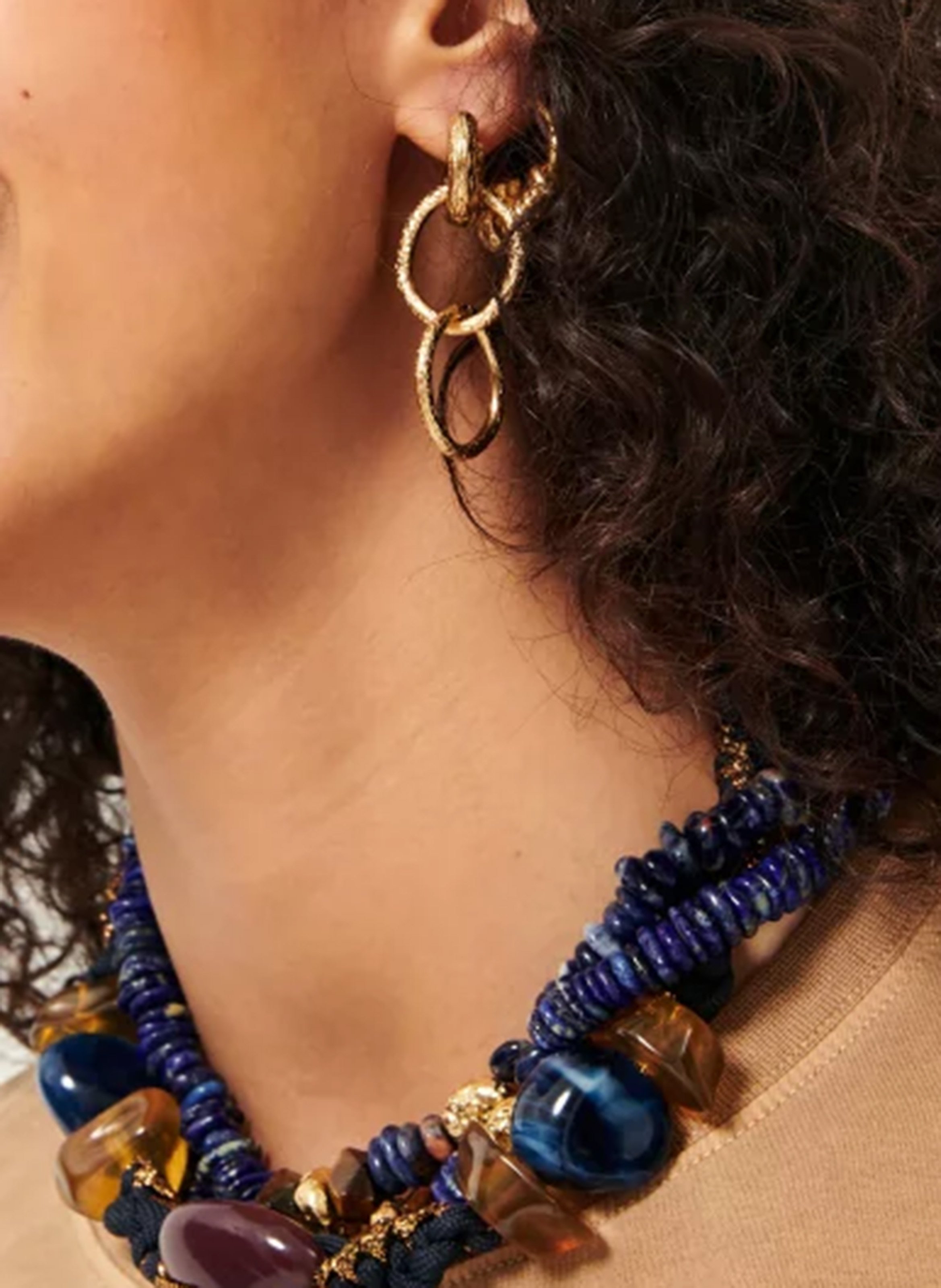 Boucles d'oreilles pendantes anneaux glenn SESSUN Doré