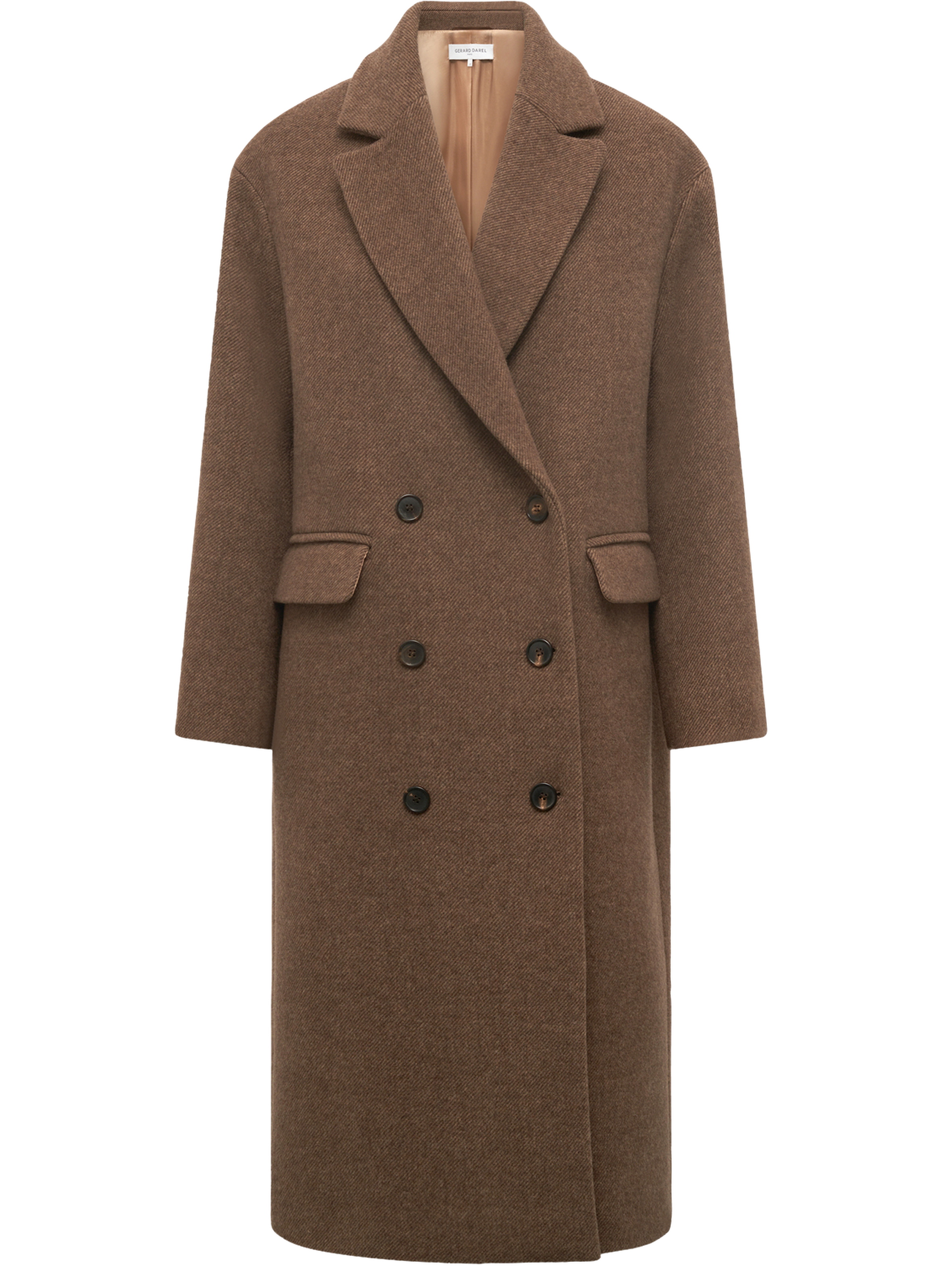 Manteau croisé en laine sergée - mady GERARD DAREL Marron