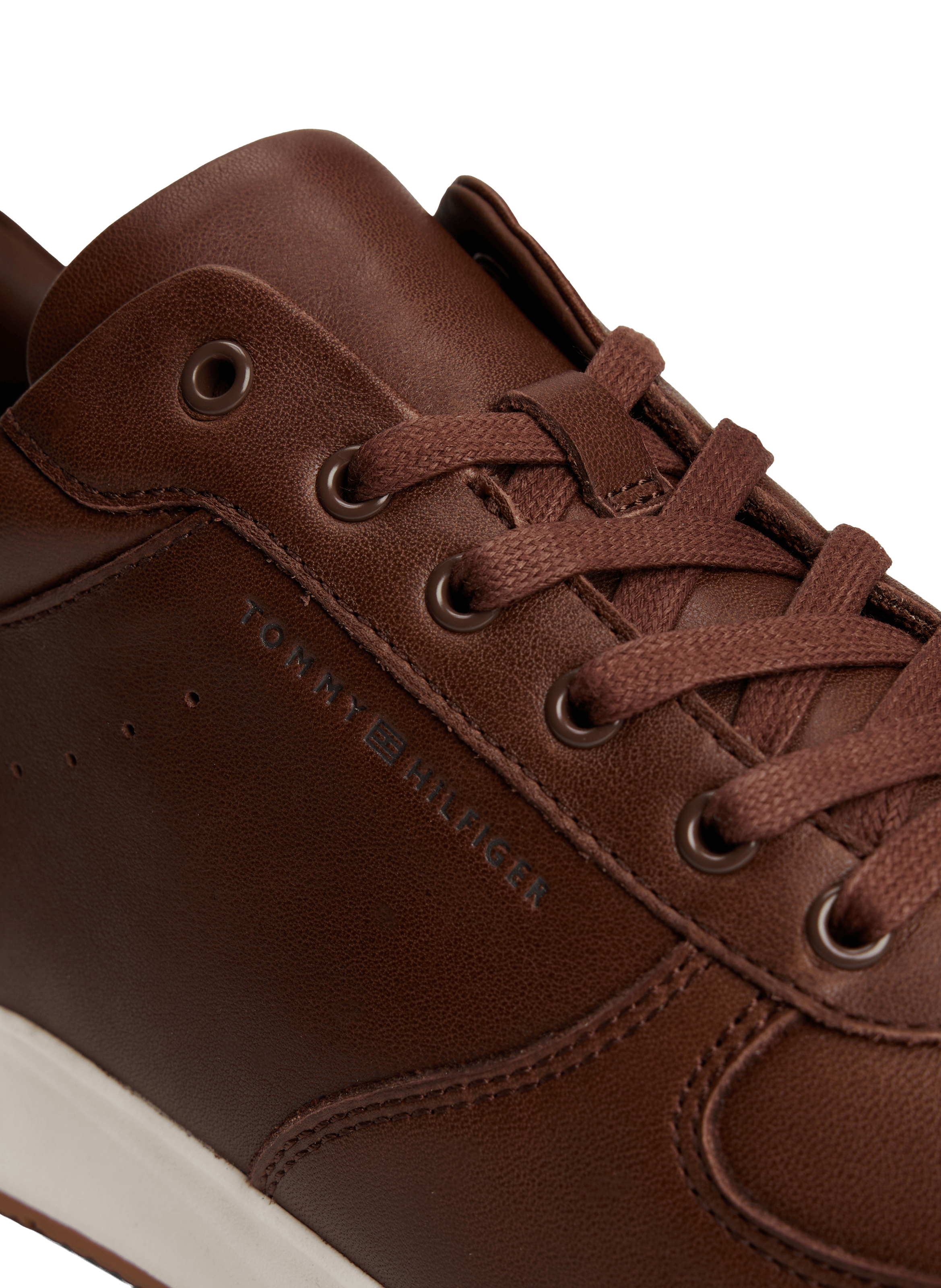Leather sneakers TOMMY HILFIGER Brown