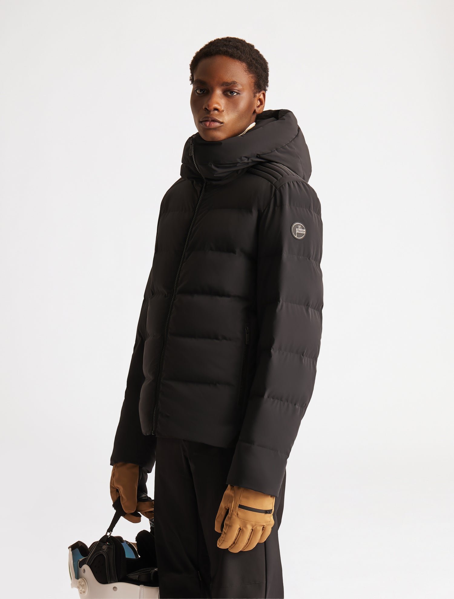 Blouson de ski constant col montant coupe oversize FUSALP Noir