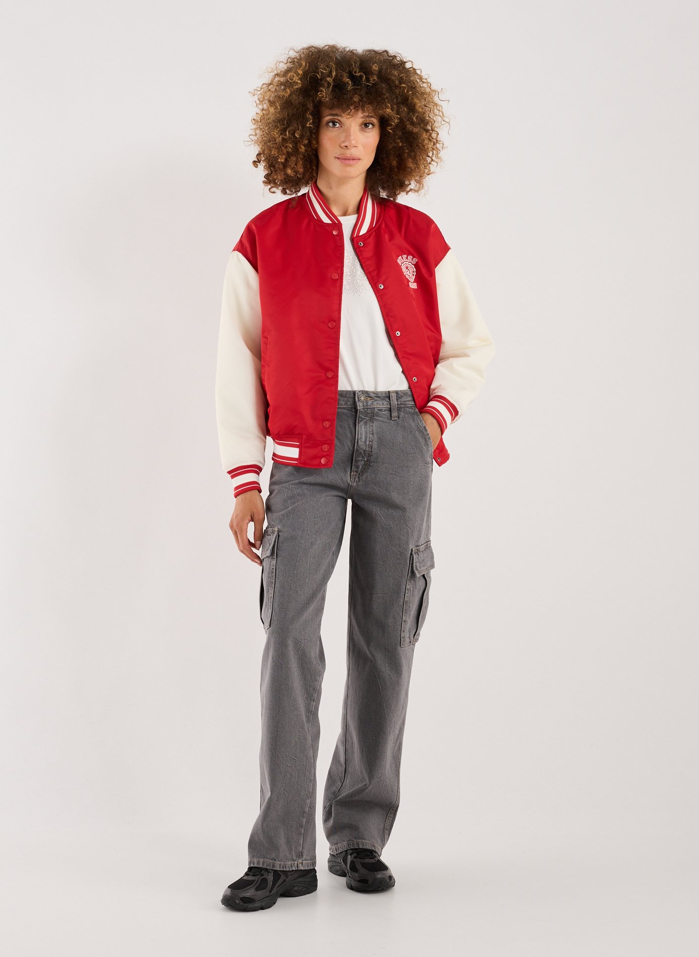 Two-tone bomber jacket GUESS Red