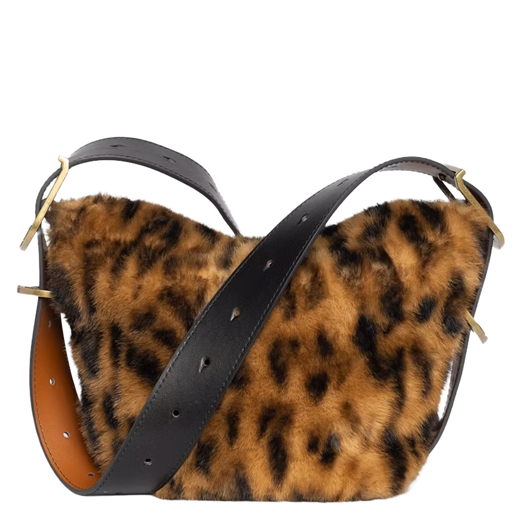 Sac bandoulière en fausse fourrure baby jane ZADIG&VOLTAIRE Marron