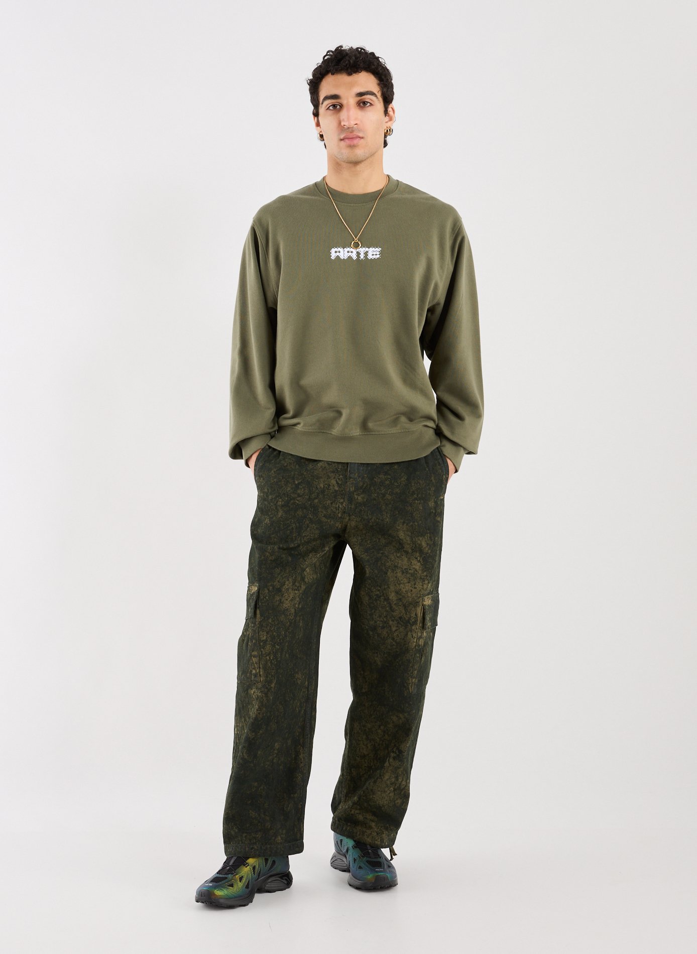Cargo pants with paint effect ARTE ANTWERP Khaki