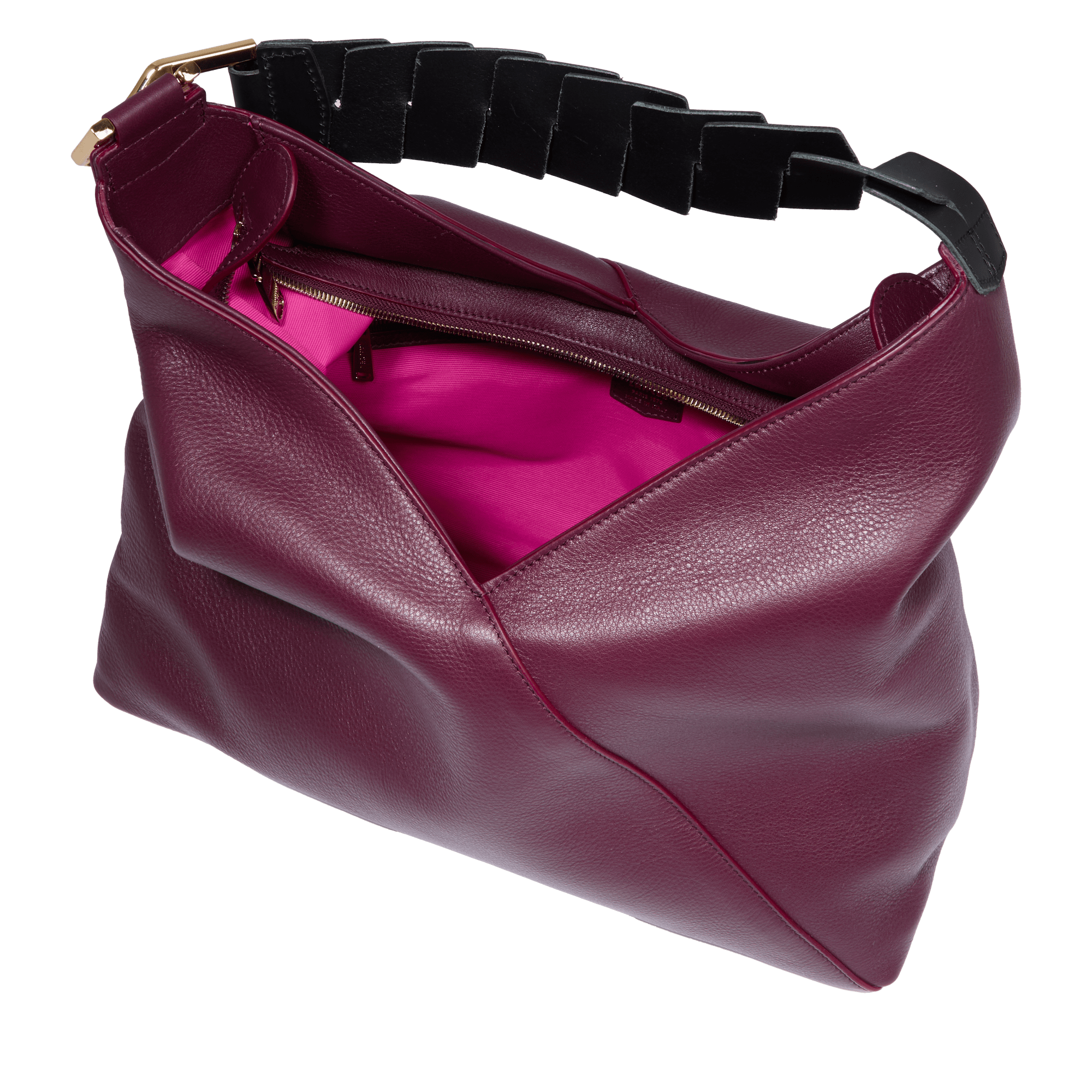 Sac hobo zippé l pagode de lancel en cuir LANCEL Violet