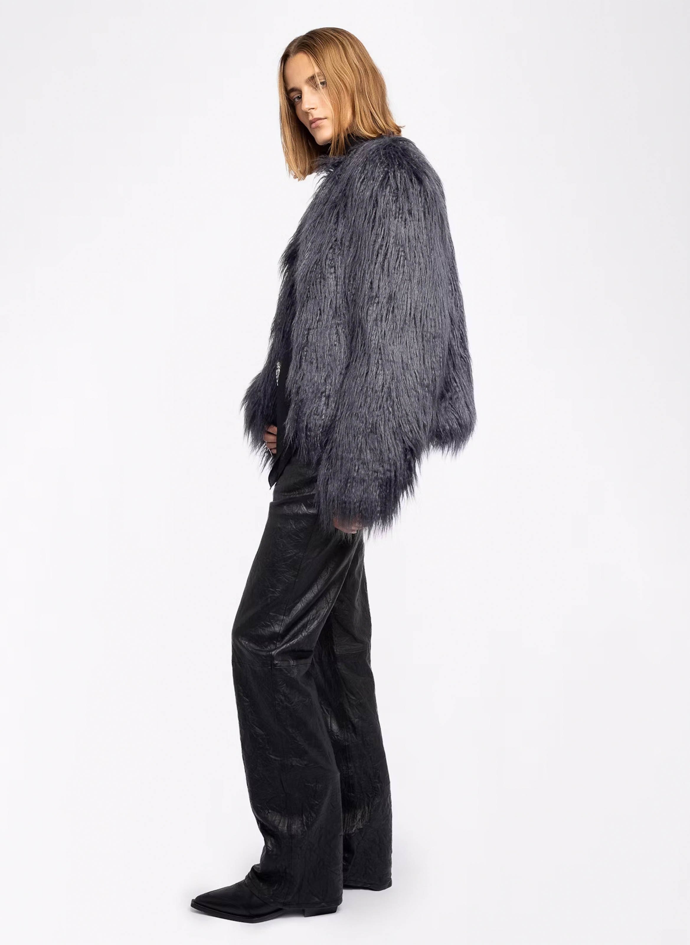 Manteau col rond freddie ZADIG&VOLTAIRE Gris