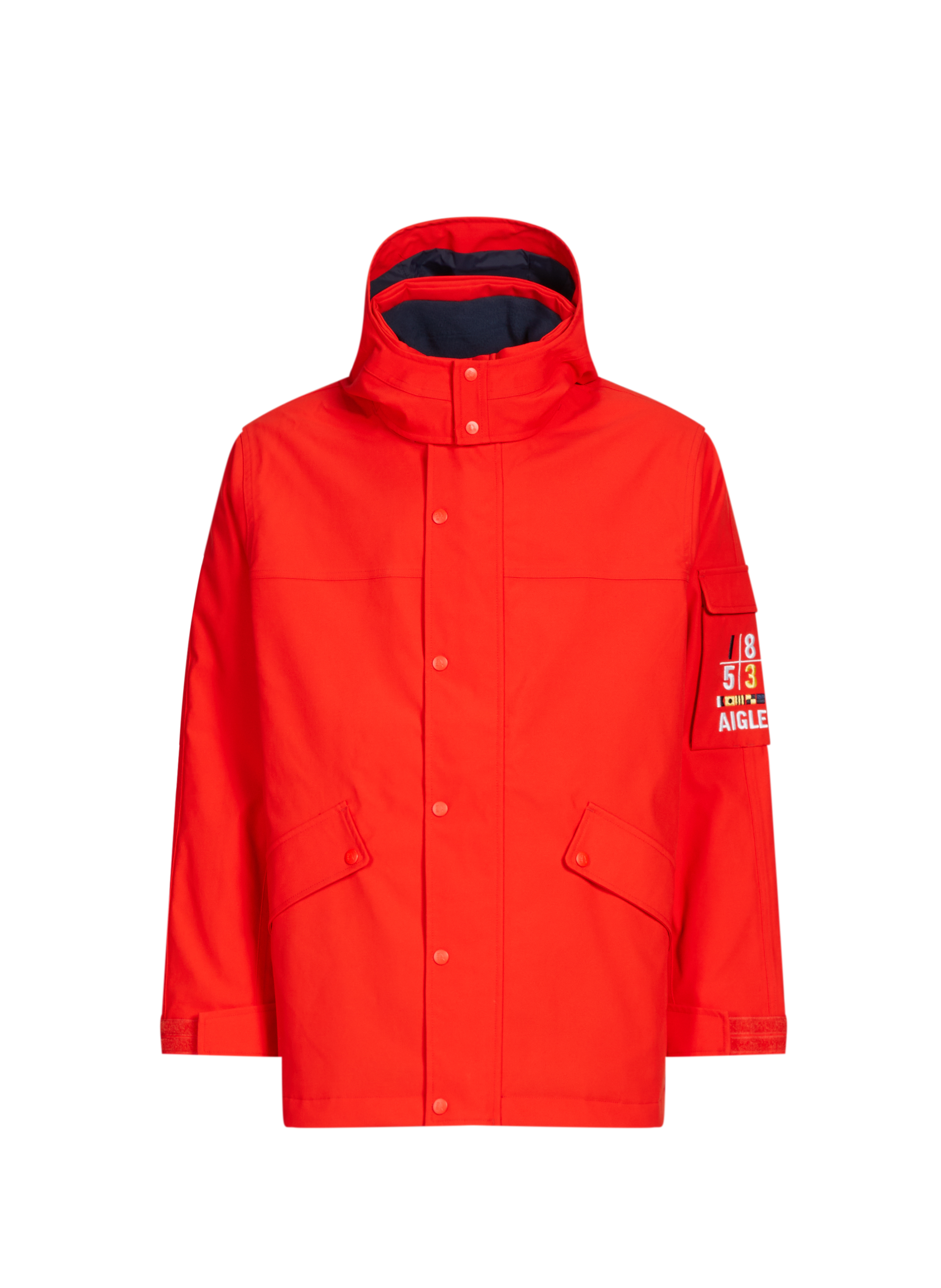 AIGLE Mid-length Copeland waterproof parka with hood Red