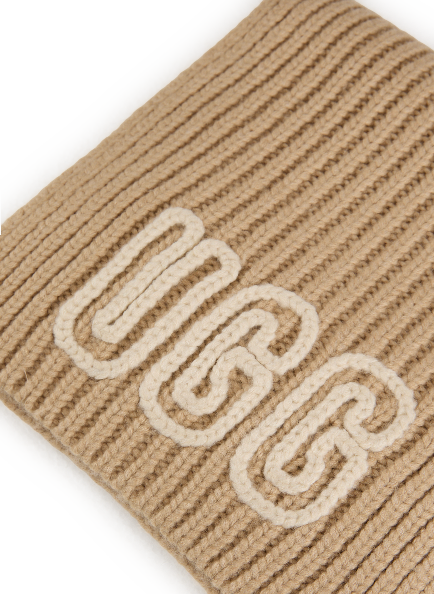 Echarpe côtelée à logo UGG Beige