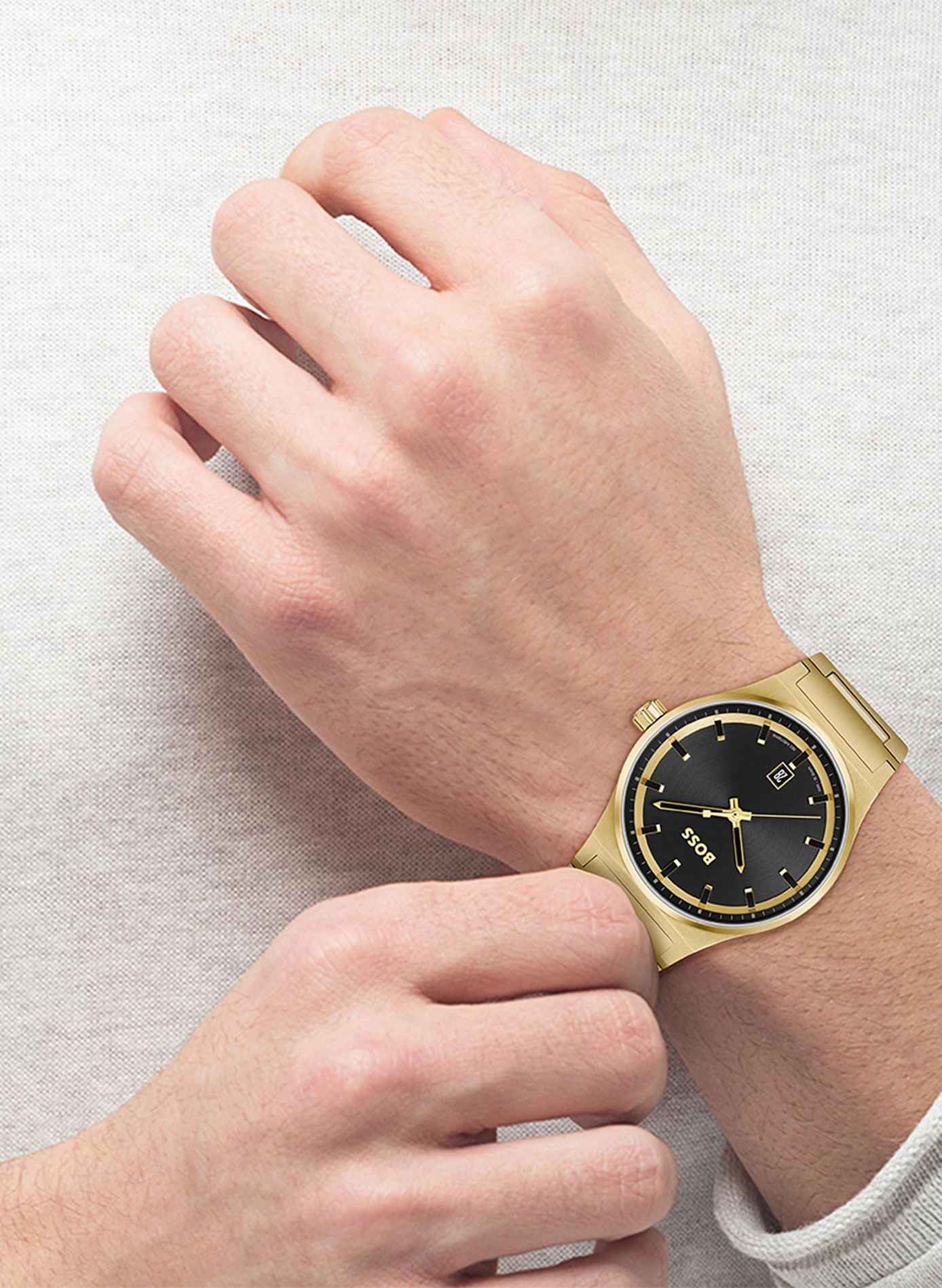 Montre en acier inoxydable BOSS Doré