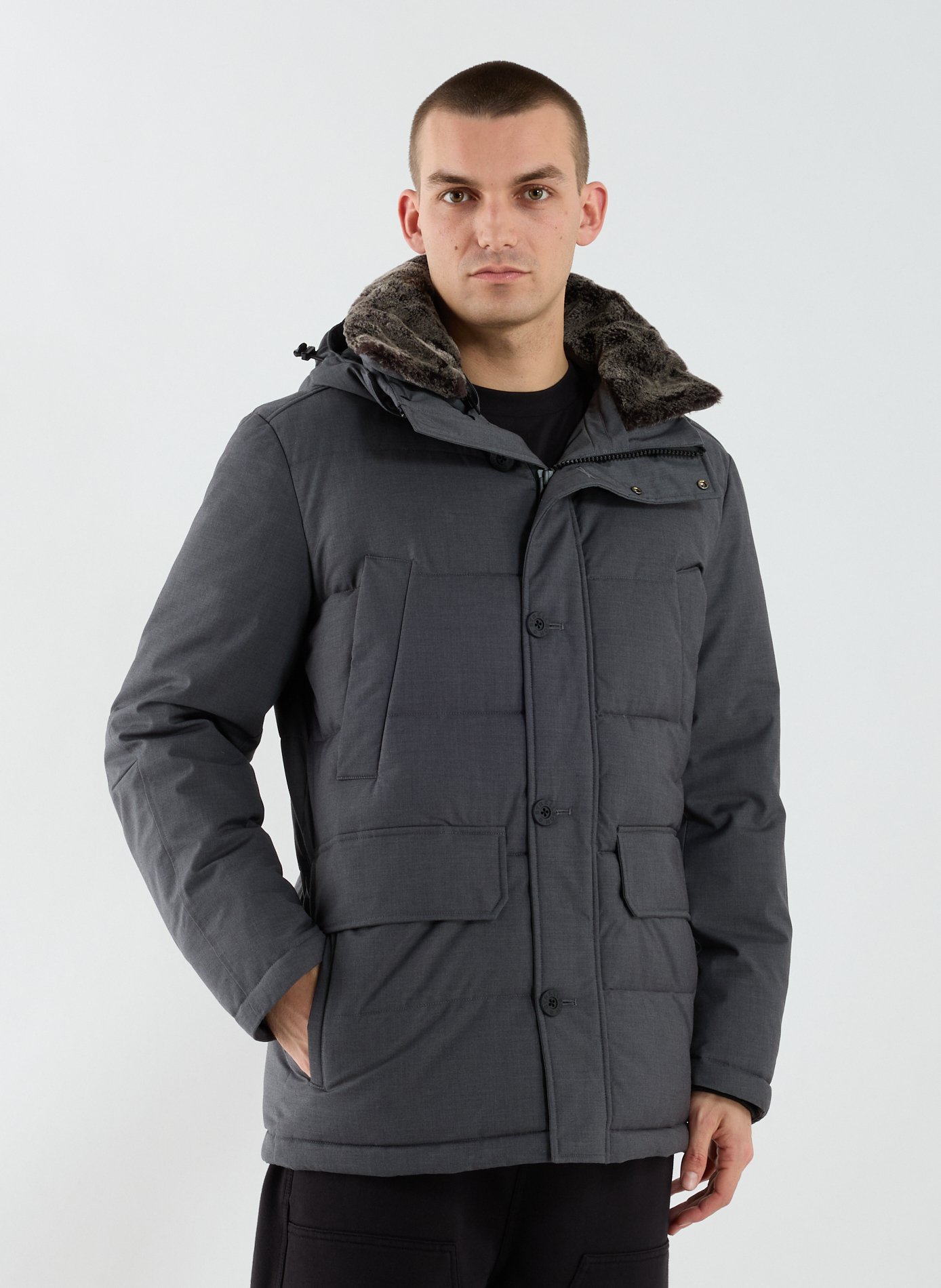 Plaza 3.0 Quilted Hooded Jacket STRELLSON Grey