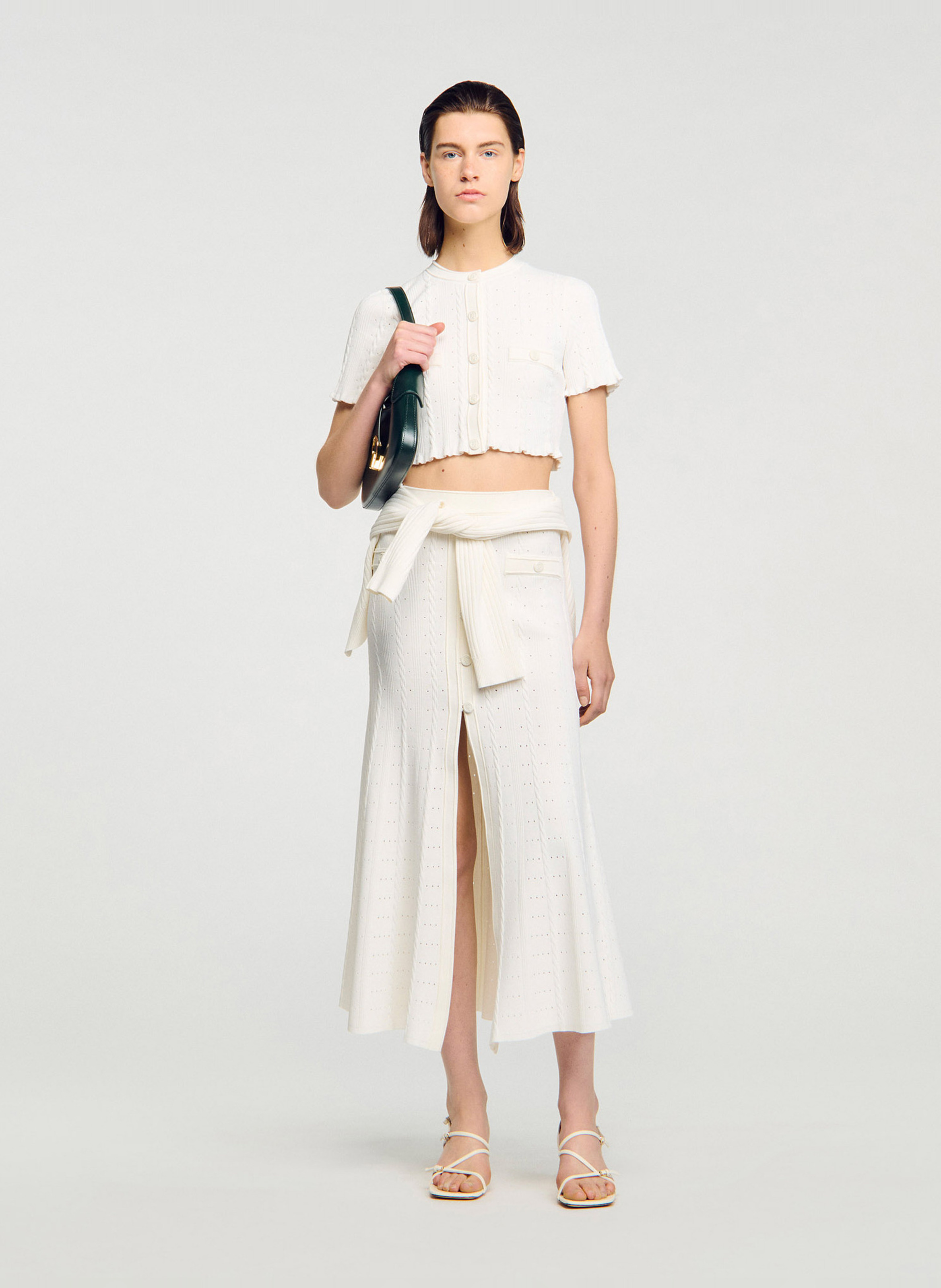 Gilet col rond SANDRO Beige