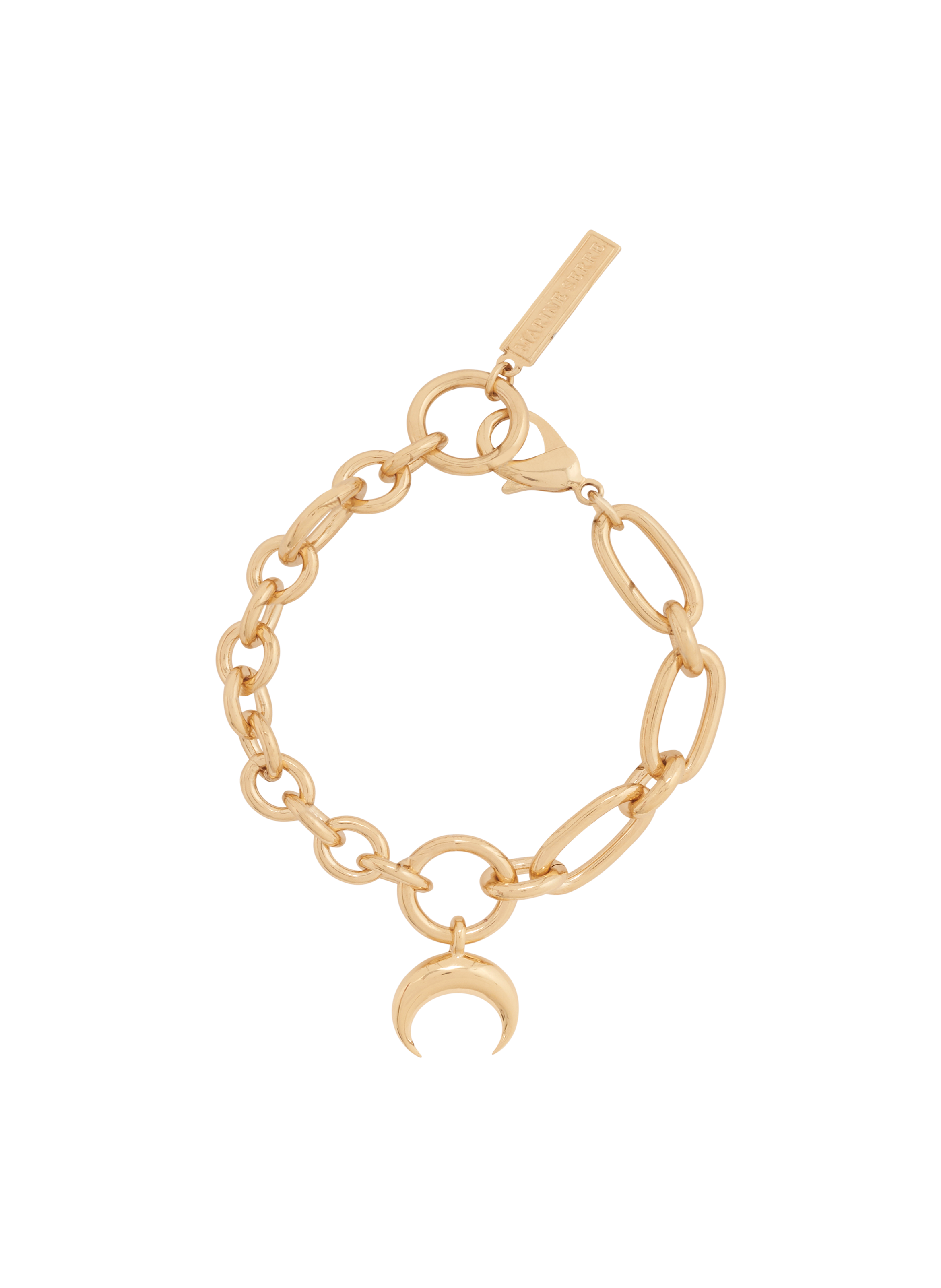 Bracelet plaqué or à breloque moon MARINE SERRE Doré