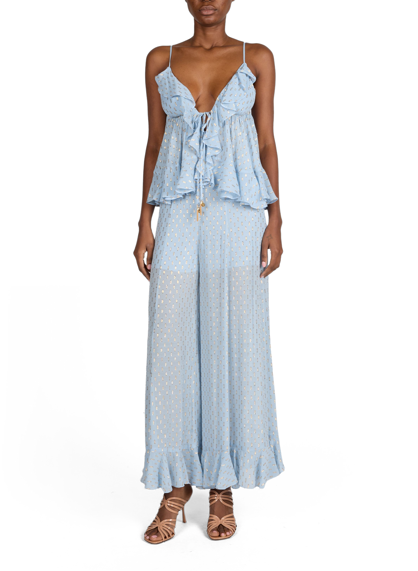 Wide and fluid pants with shiny details ZIMMERMANN Multicolour