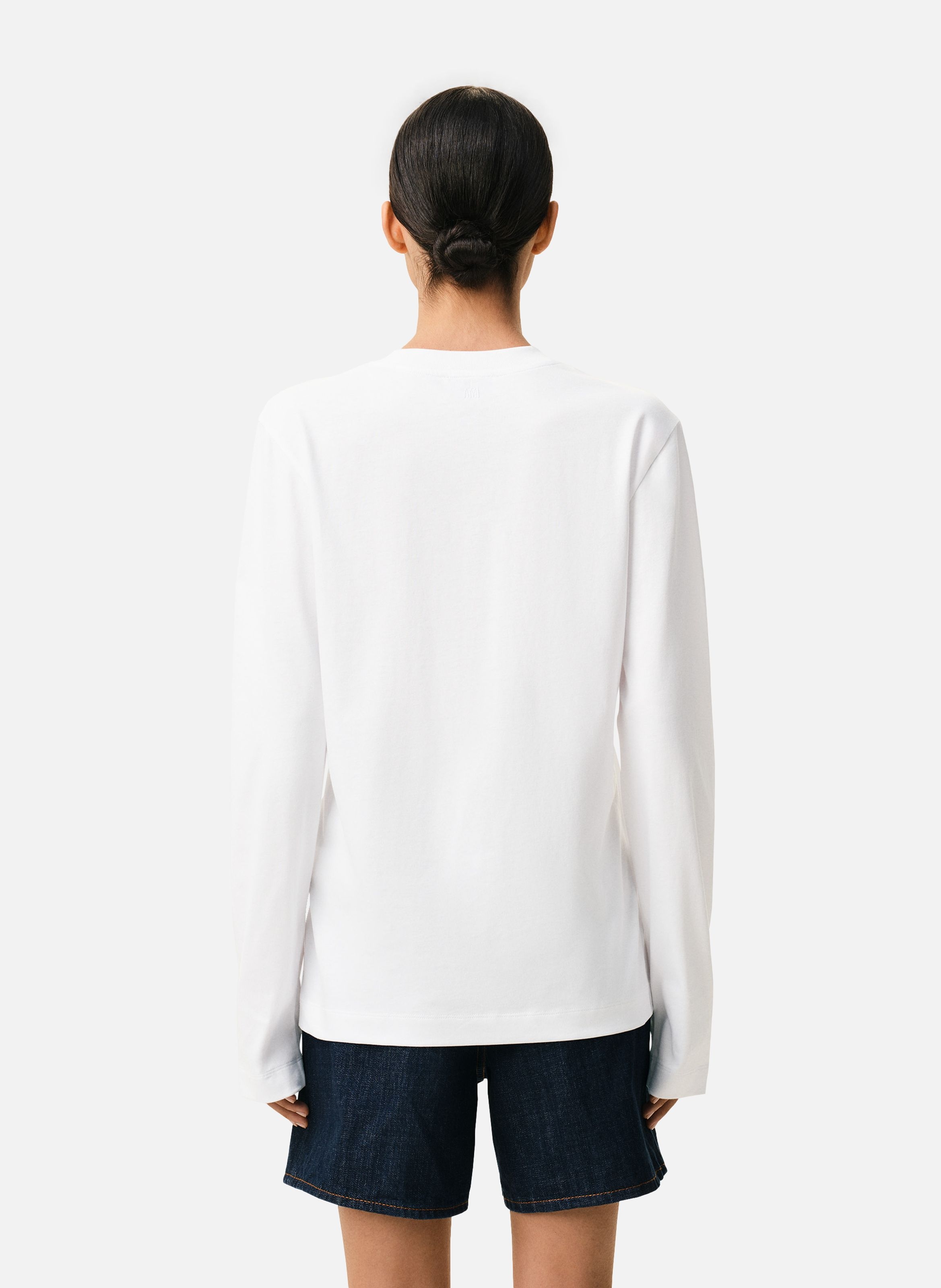 T-shirt Manches Longues Ami de Coeur Rouge unisexe AMI PARIS Blanc