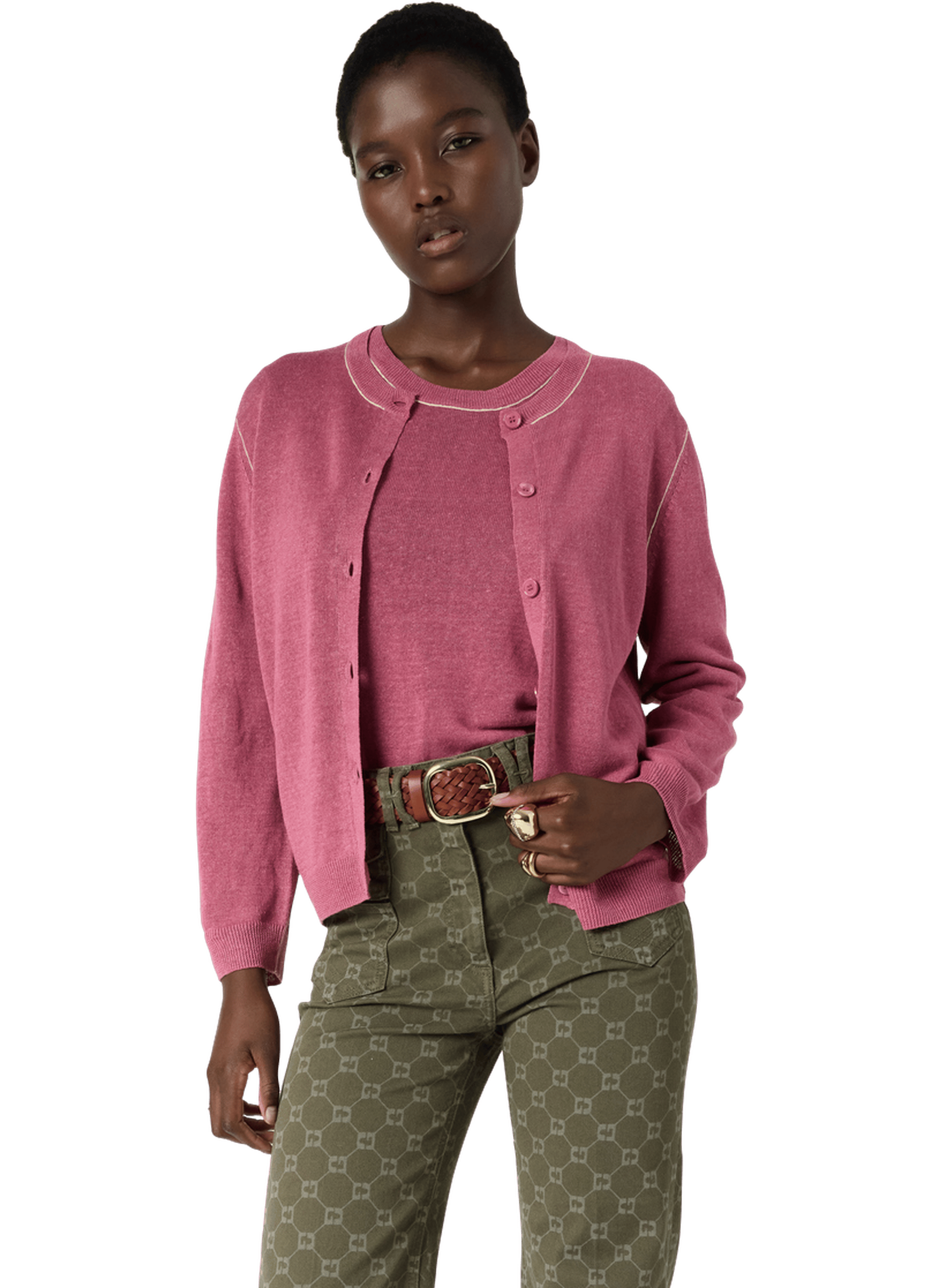 Gilet en lin mélangé - lorys GERARD DAREL Rose