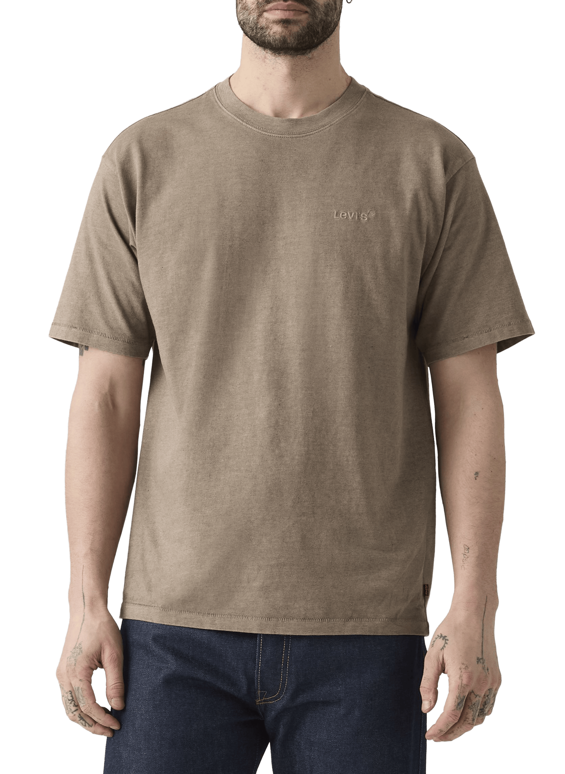 T-shirt met ronde hals van katoen LEVI'S Bruin
