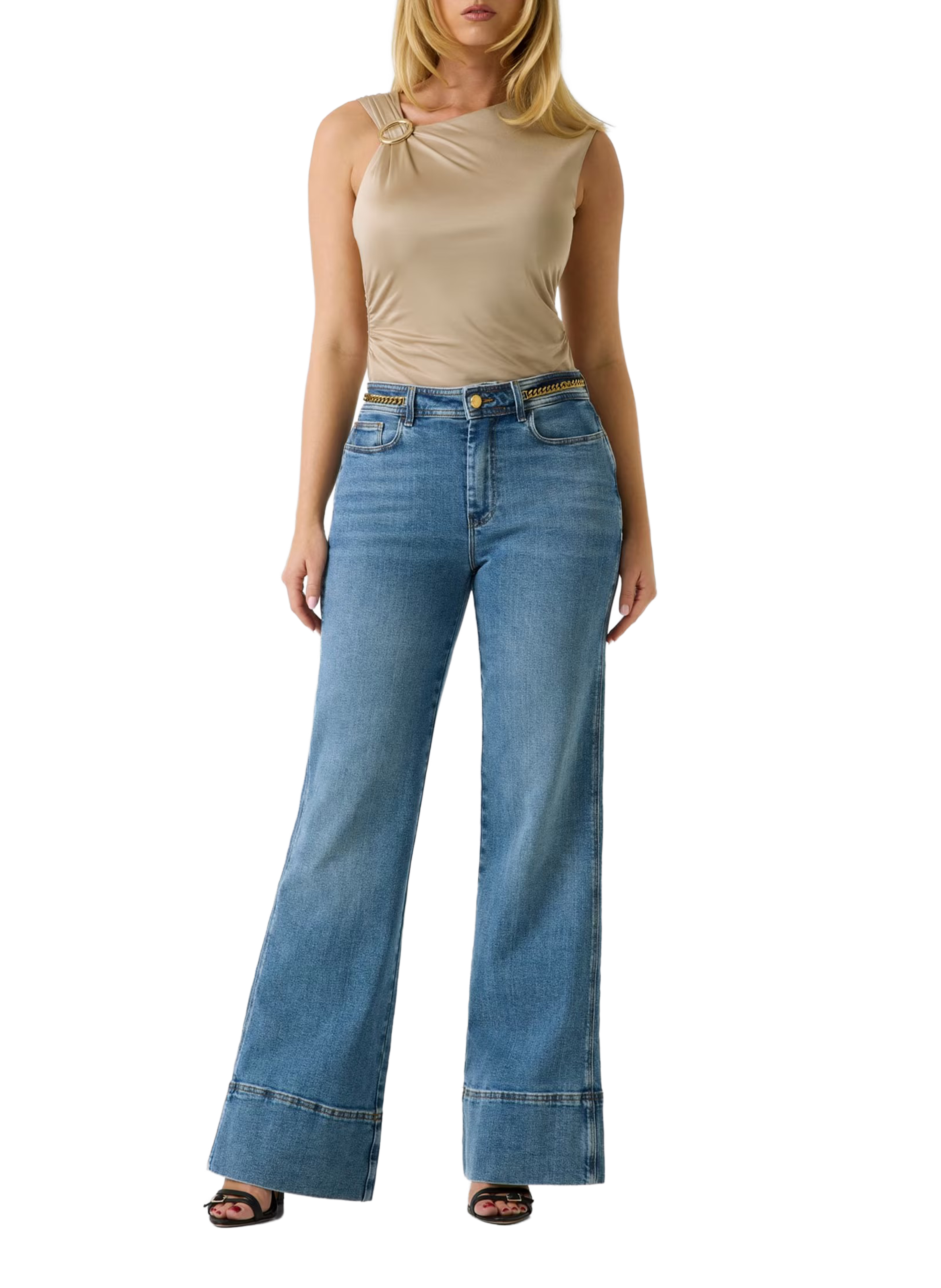 Jean Marciano mit Ketten-Detail an der Taille aus Baumwolle GUESS Blau