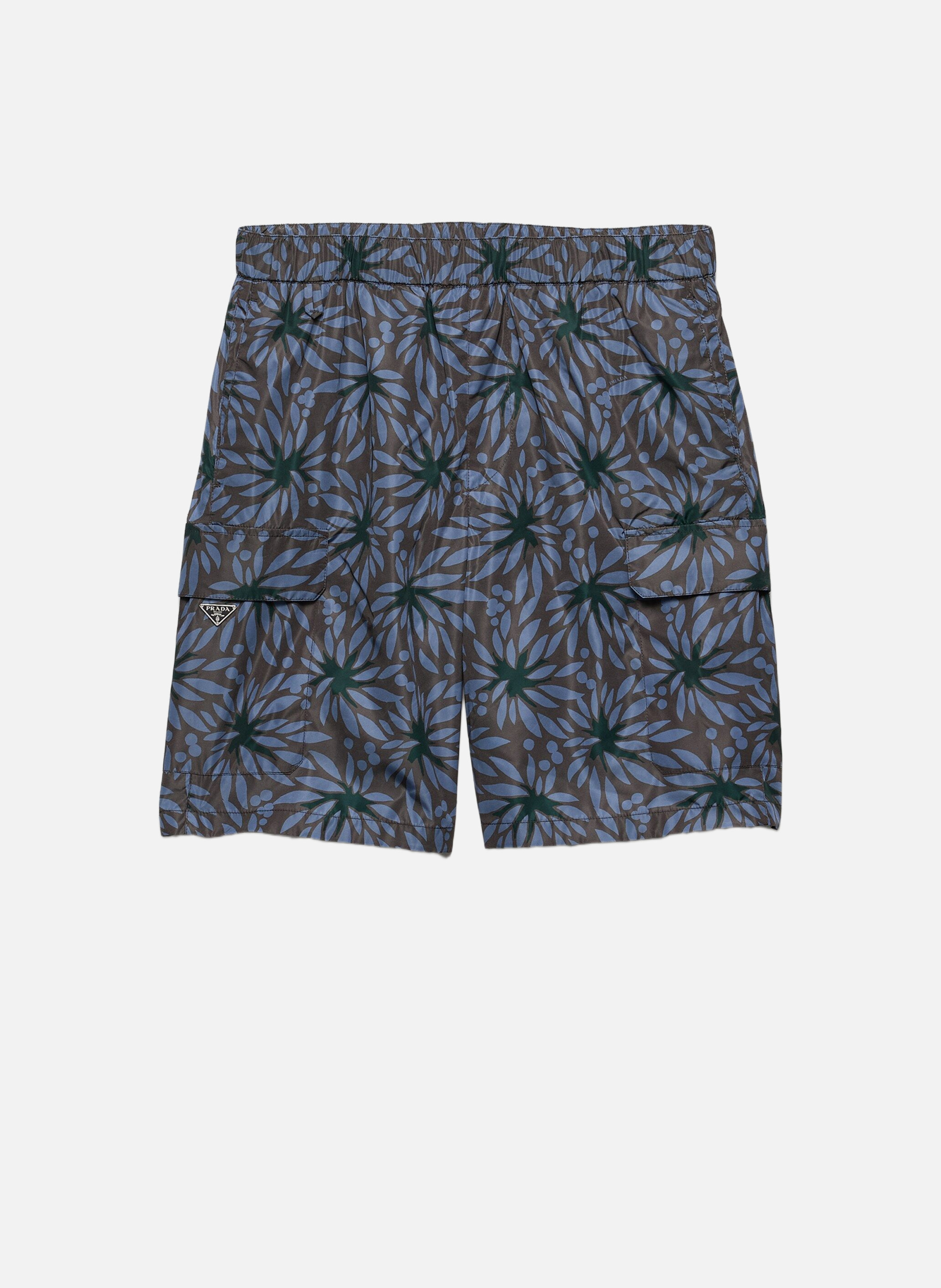 Short de bain en re-nylon imprimé PRADA Gris