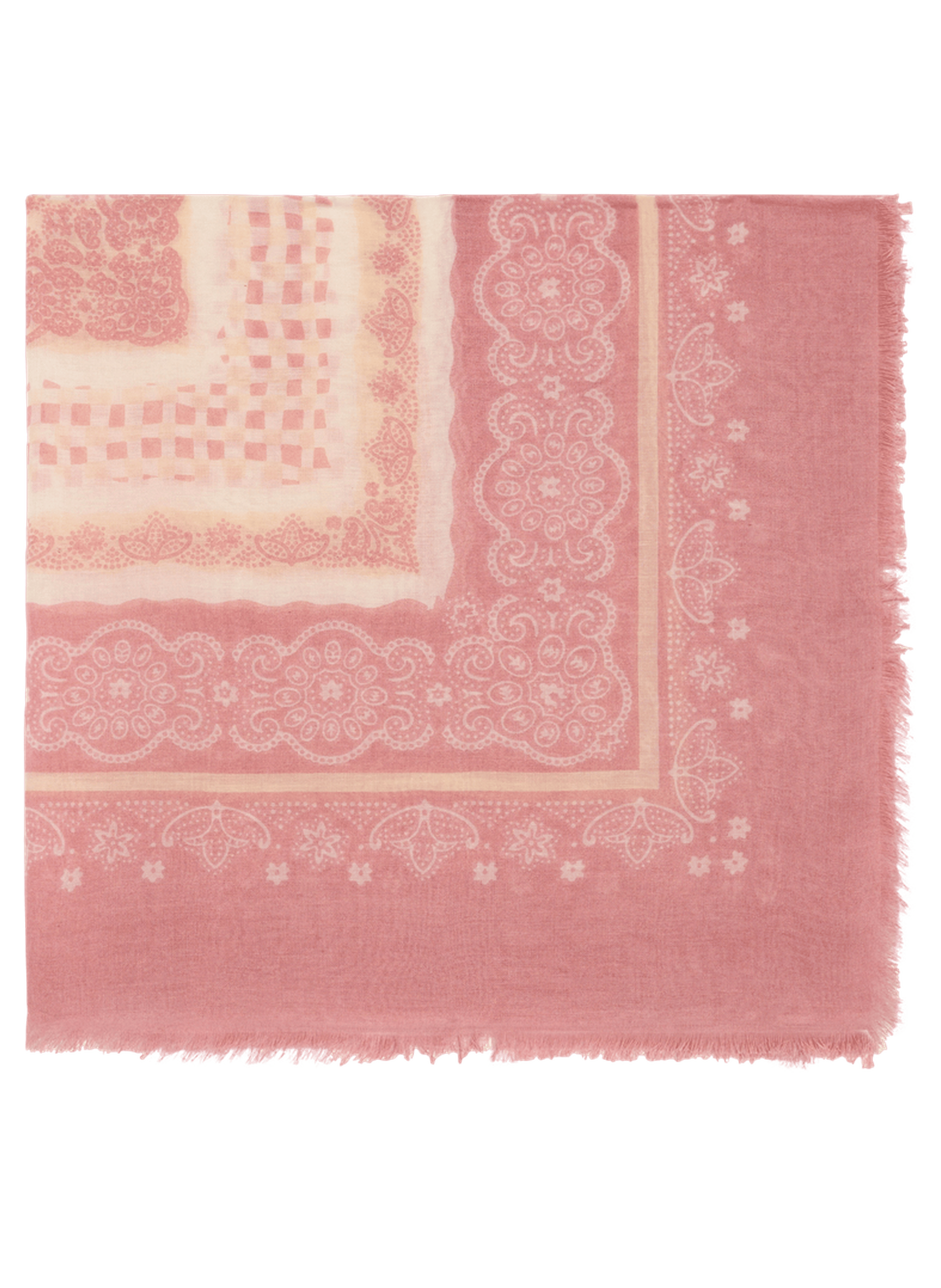 Carré imprimé en coton et modal - fara PABLO Rose