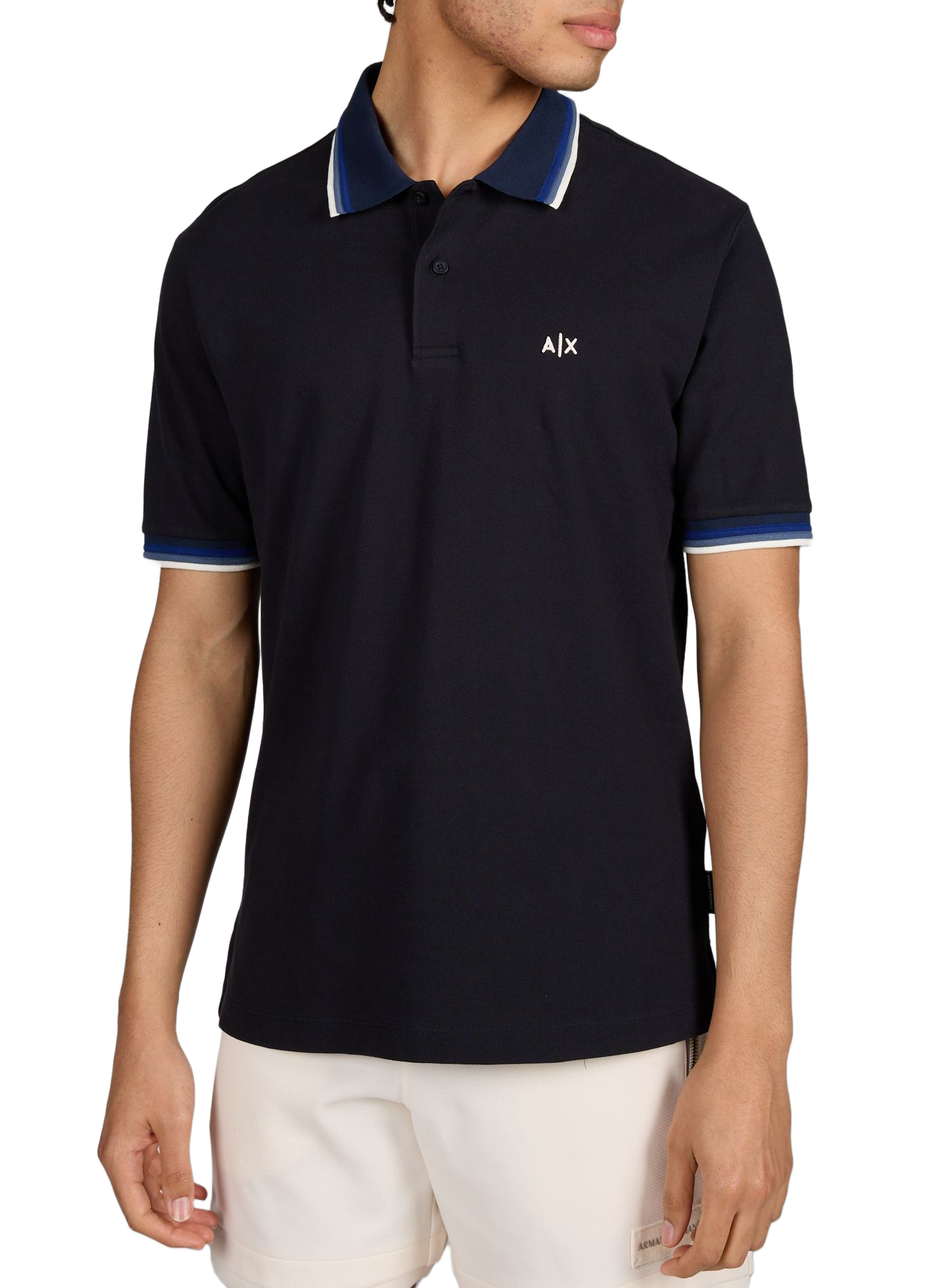 Polo manches courtes en coton ARMANI EXCHANGE Bleu
