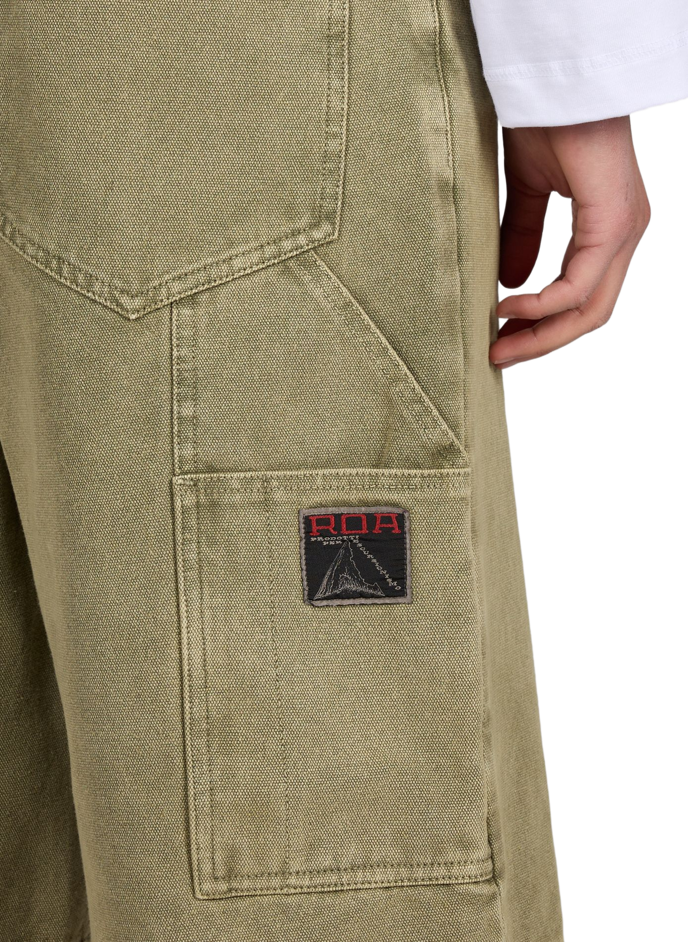 Short droit en denim de coton ROA Vert