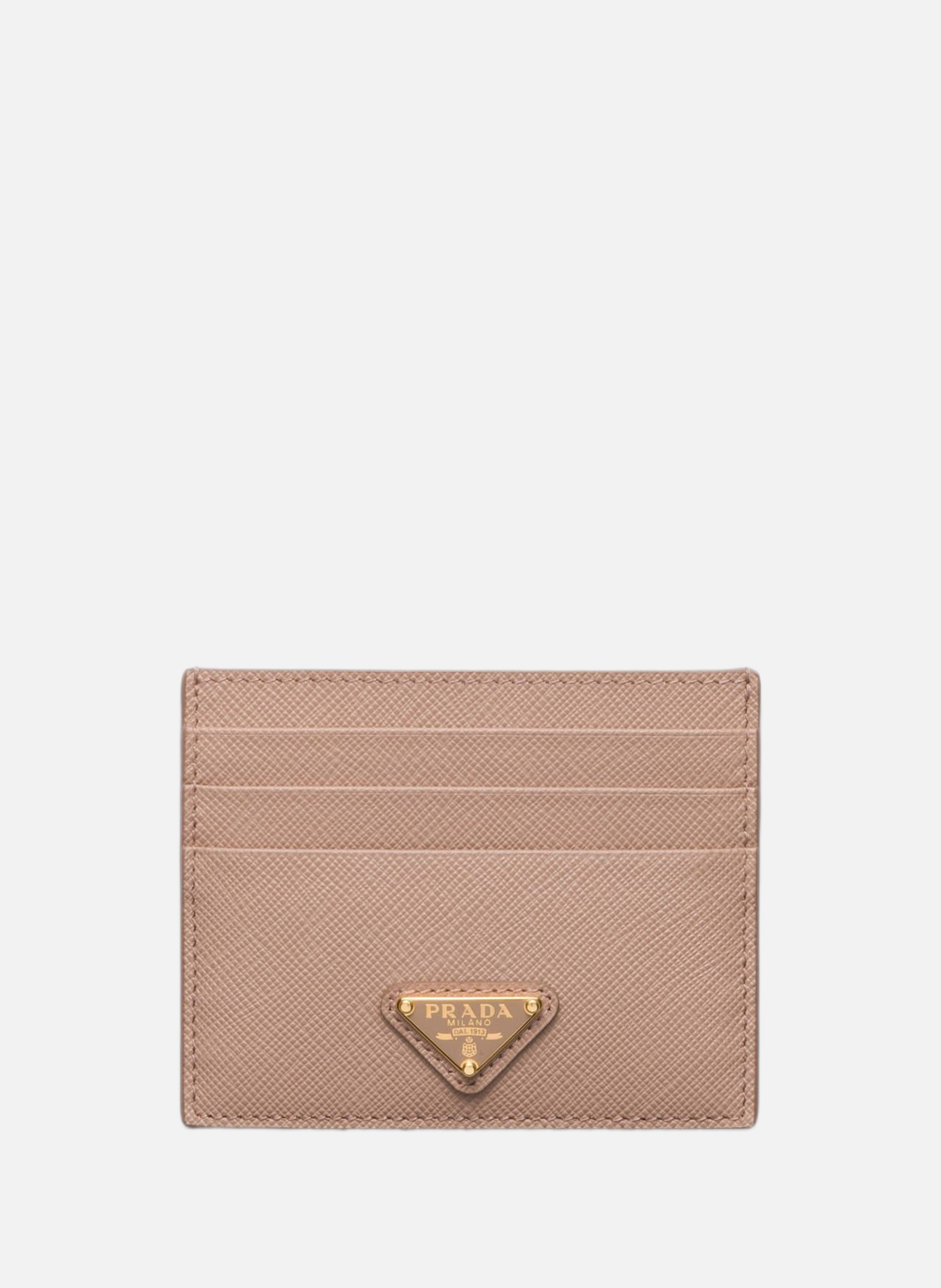 Porte-cartes en cuir saffiano PRADA Rose
