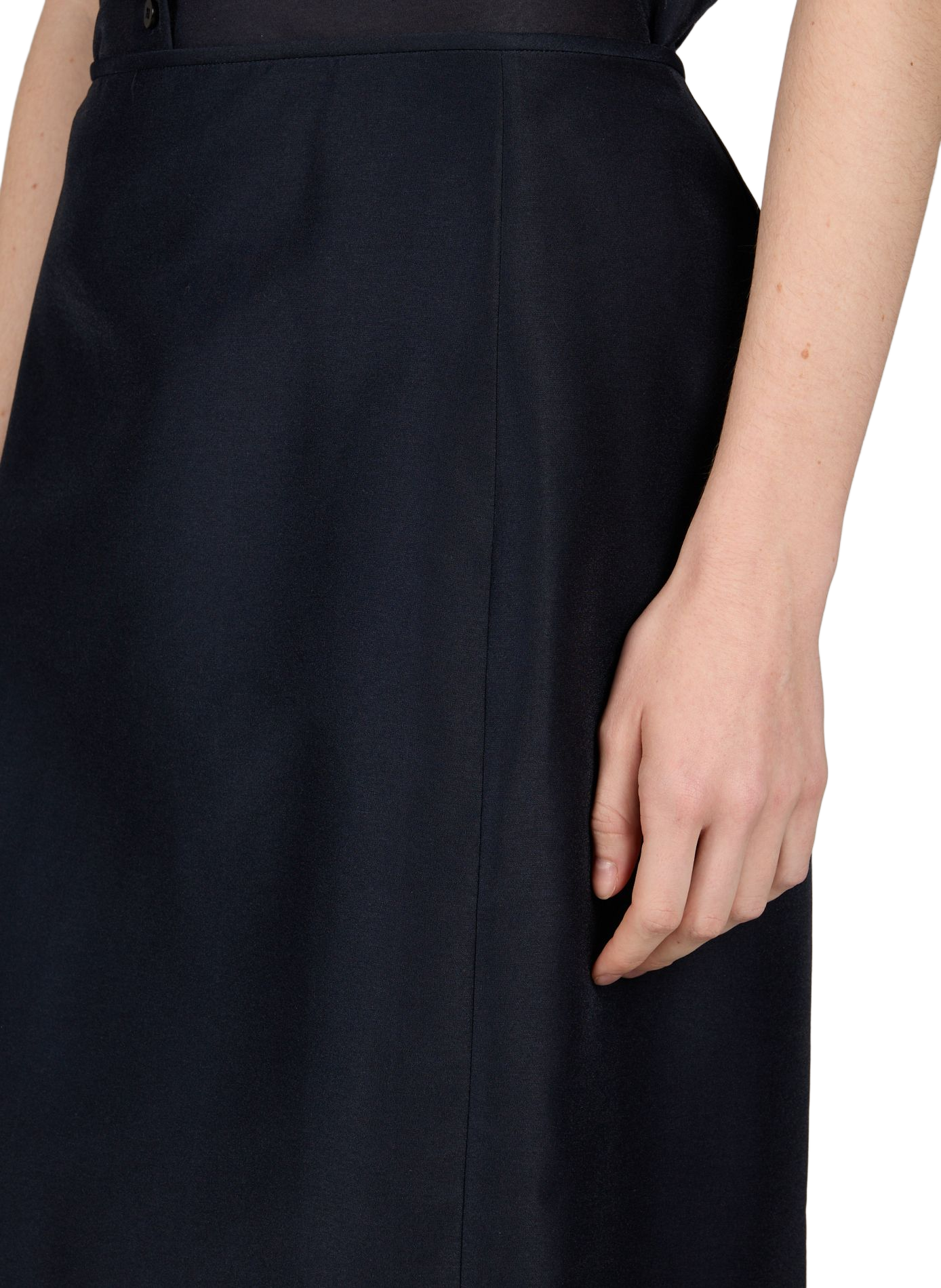 Structured midi skirt with slit LE 17 SEPTEMBRE Blue